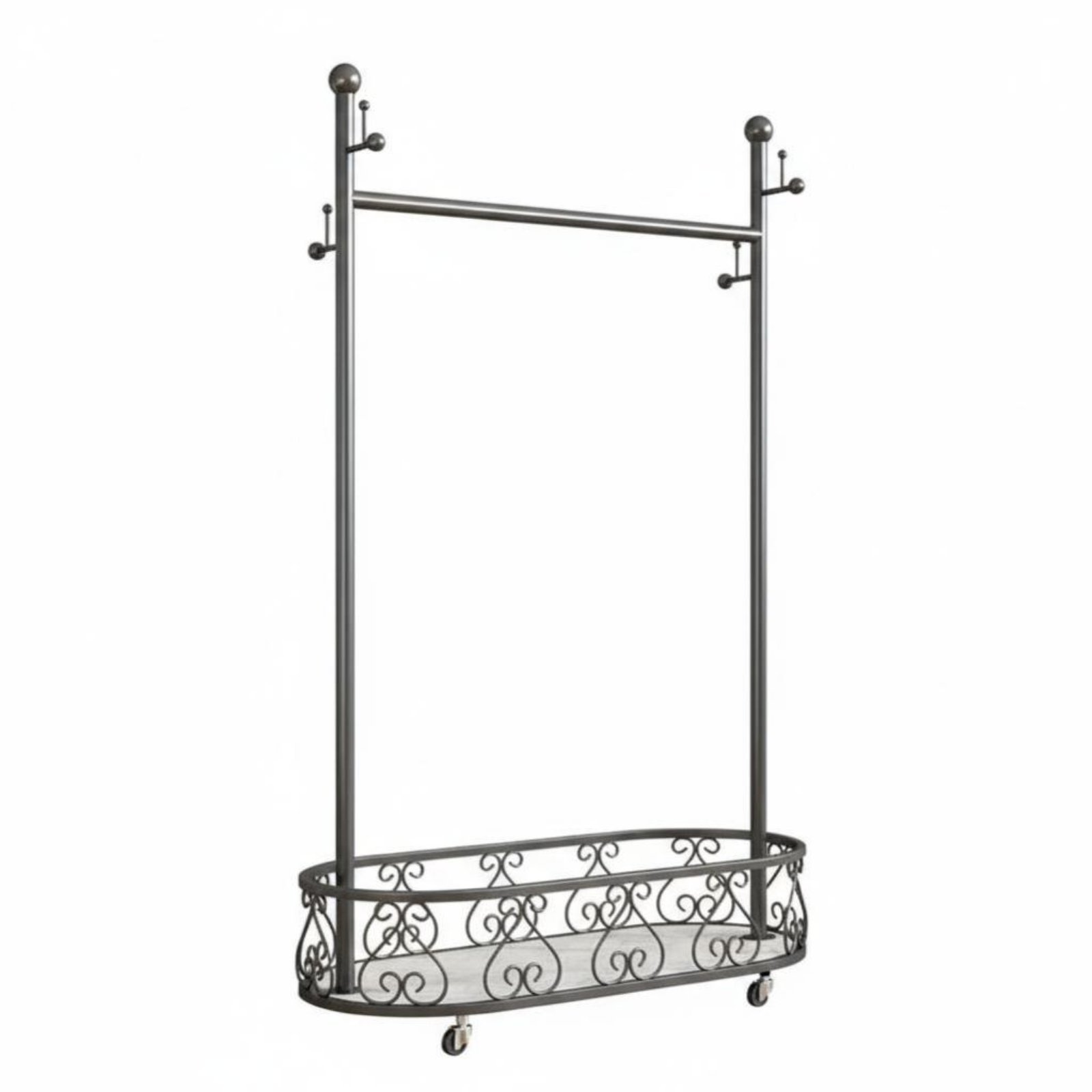 Rolling Clothes Rack with Bottom Shelf