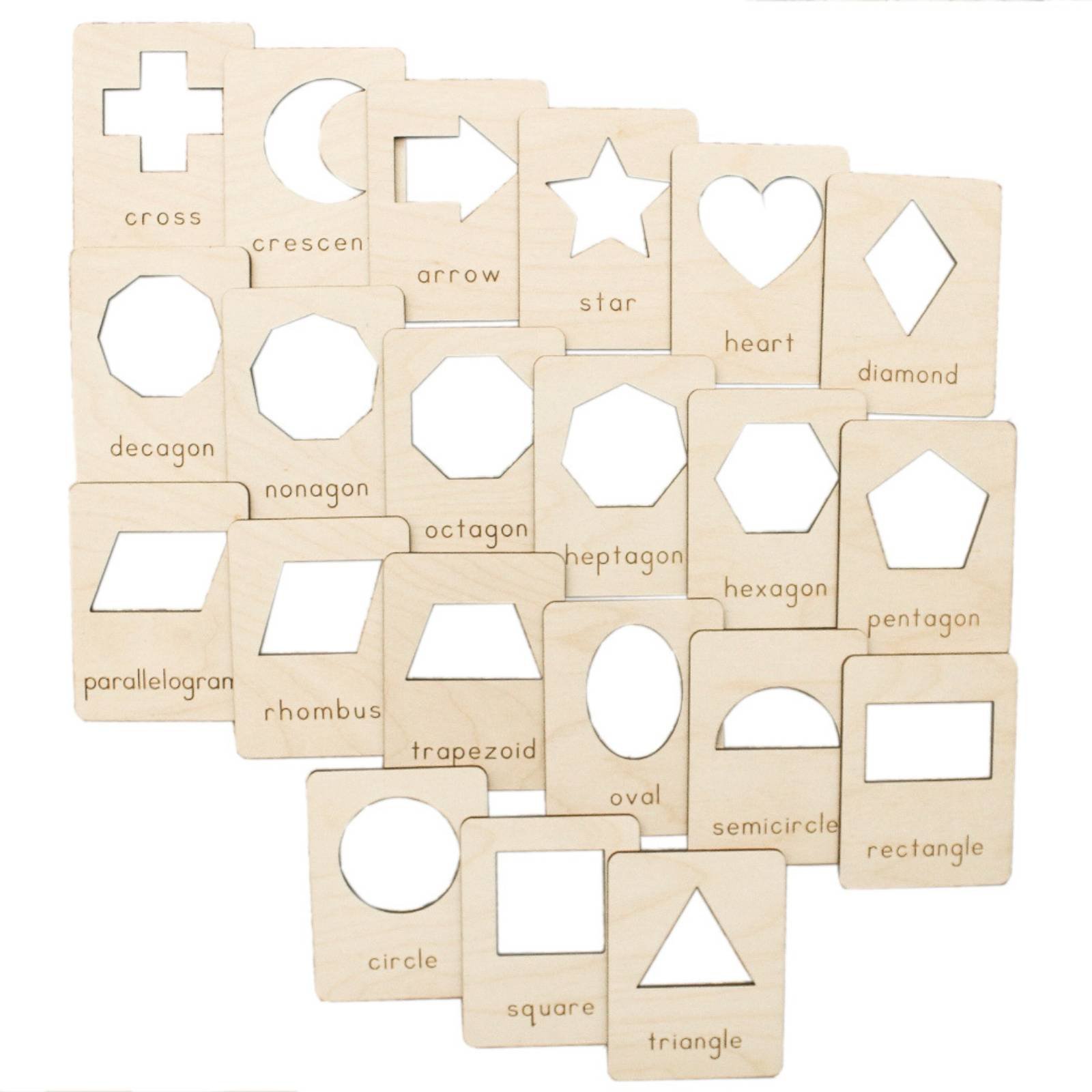 Wooden Shape Template Set