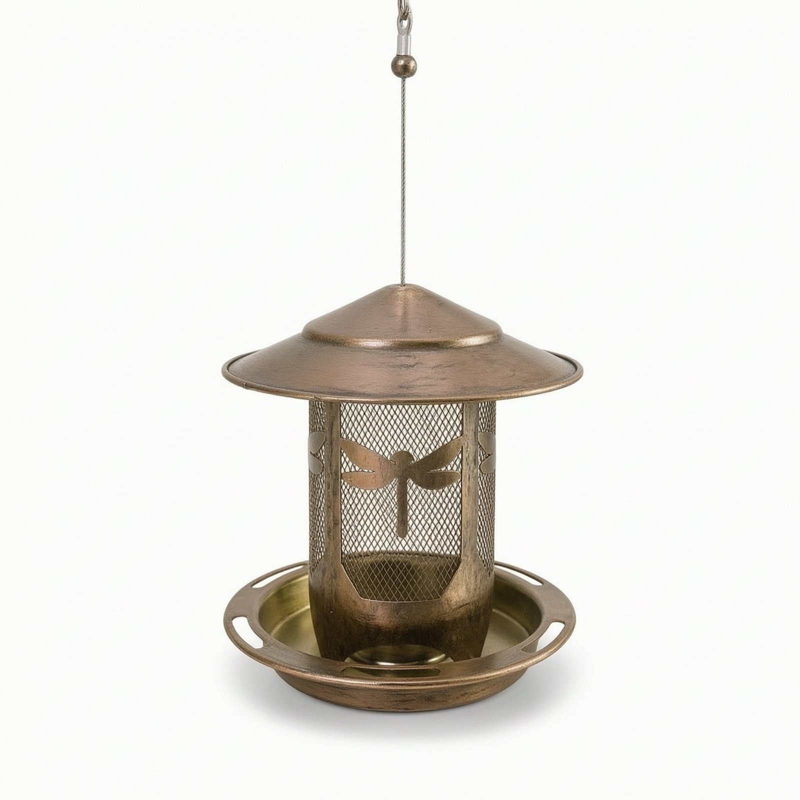Metal Mesh Bird Feeder Bronze