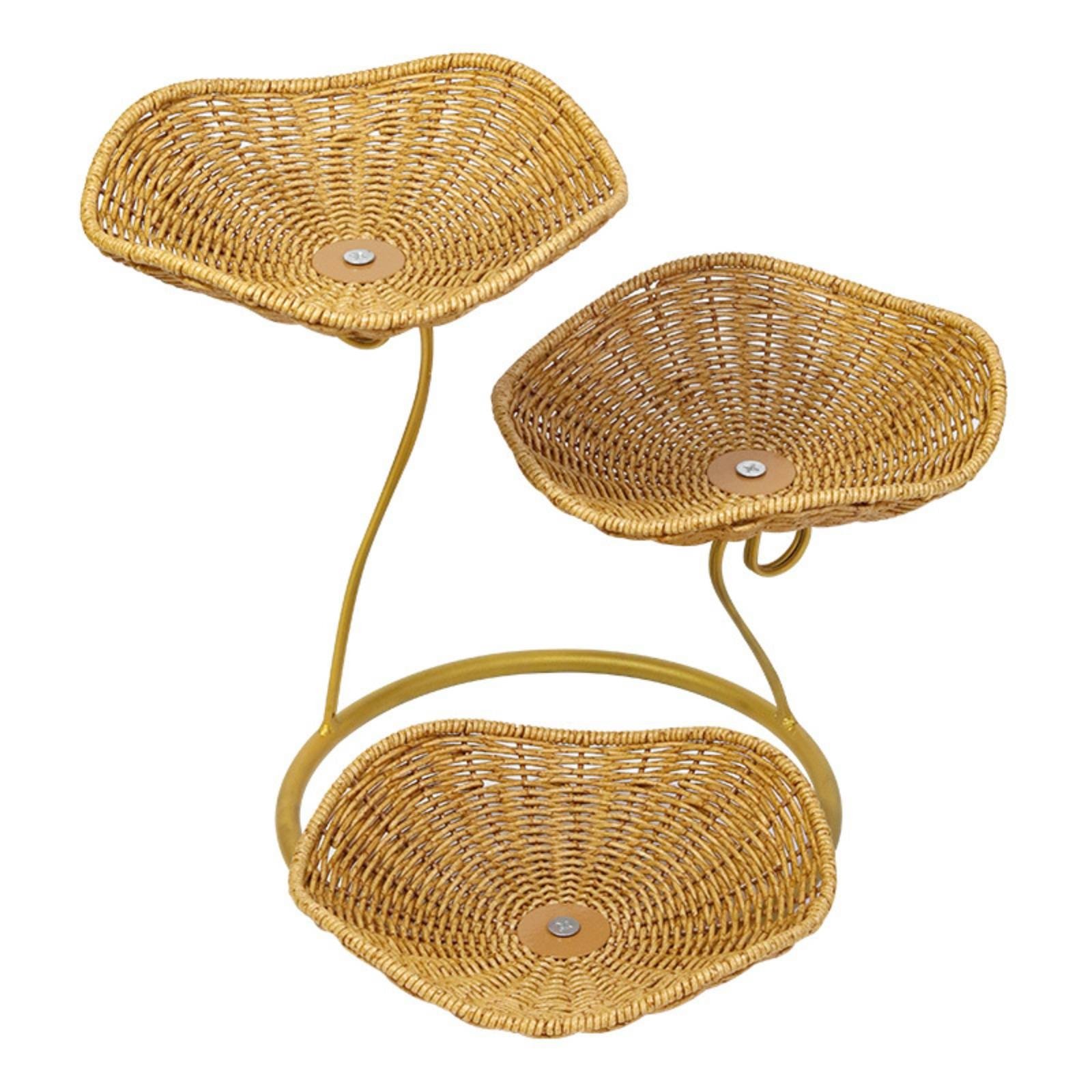 Fruit Basket Three-Tier Metal Stand