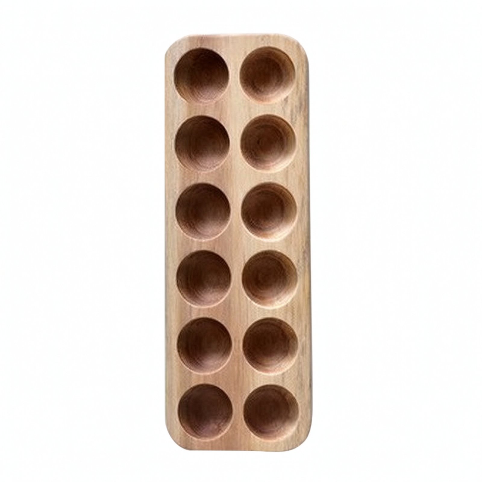 Acacia Wood Egg Tray – Double Row 12-pack