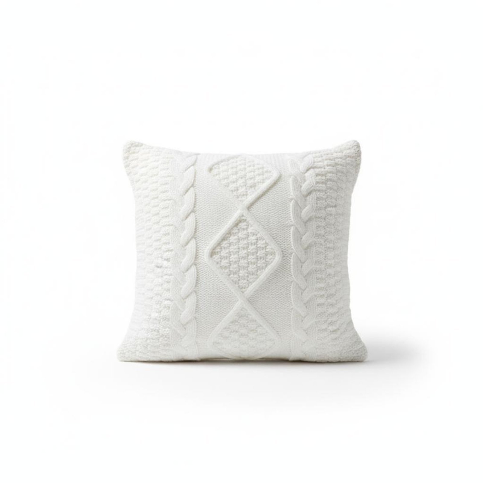 Geometric Twisted Knit Pillow Cover