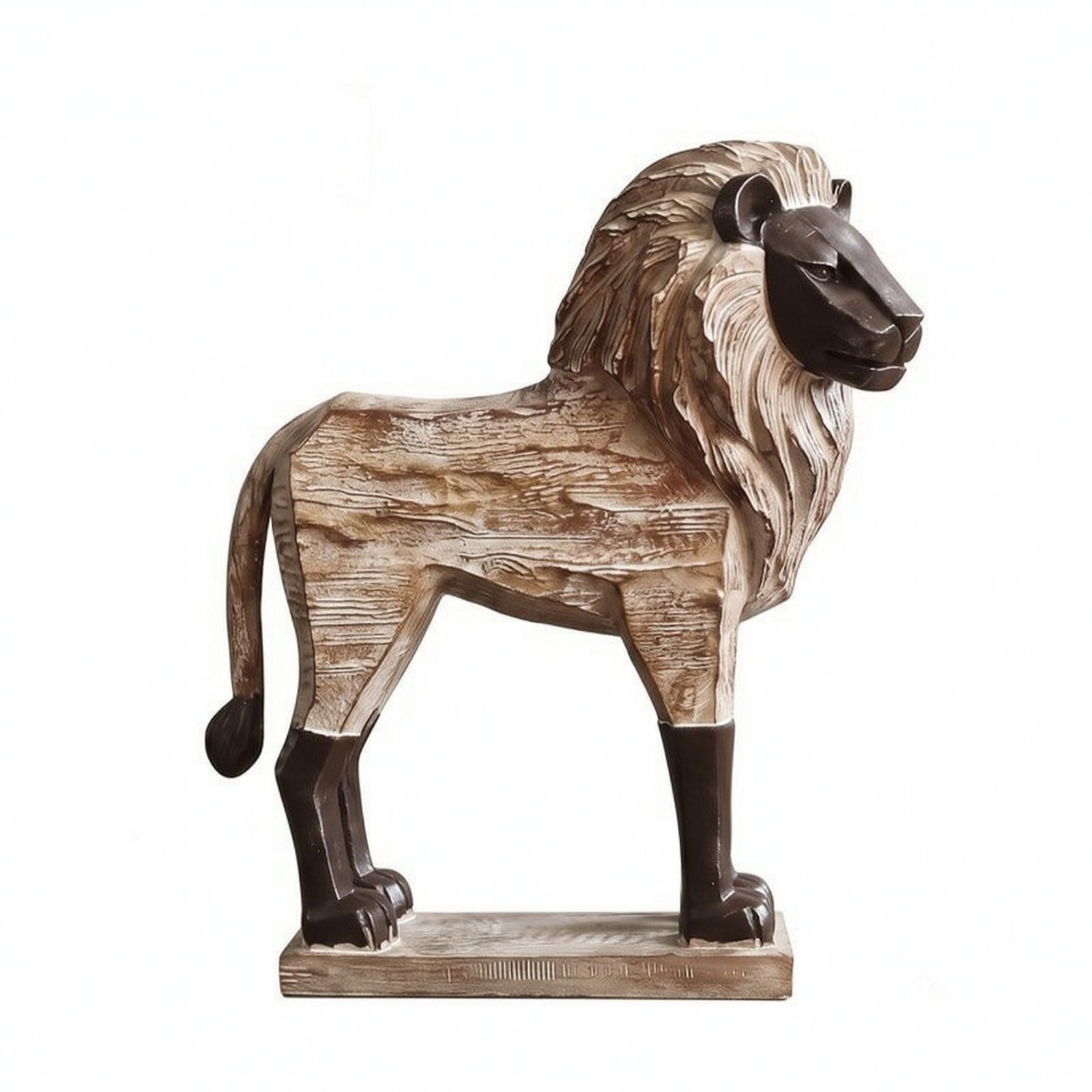 Lion Figurine with Rectangular Base