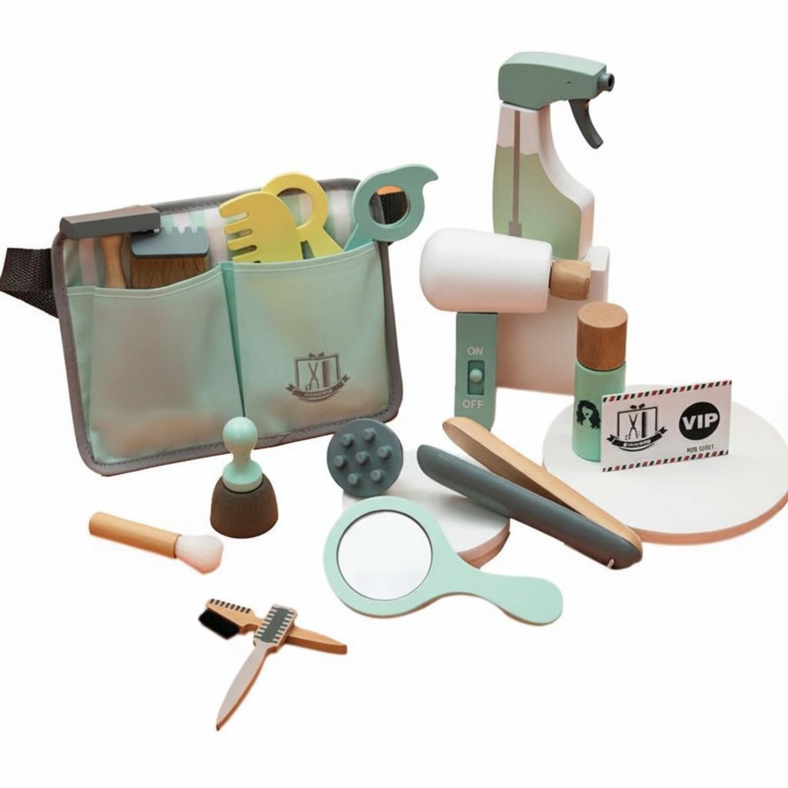 18-Piece Wooden Salon Toy Set