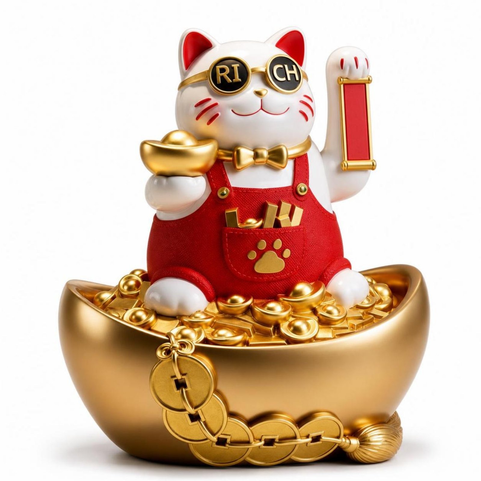 Gold-Toned Cat Figurine