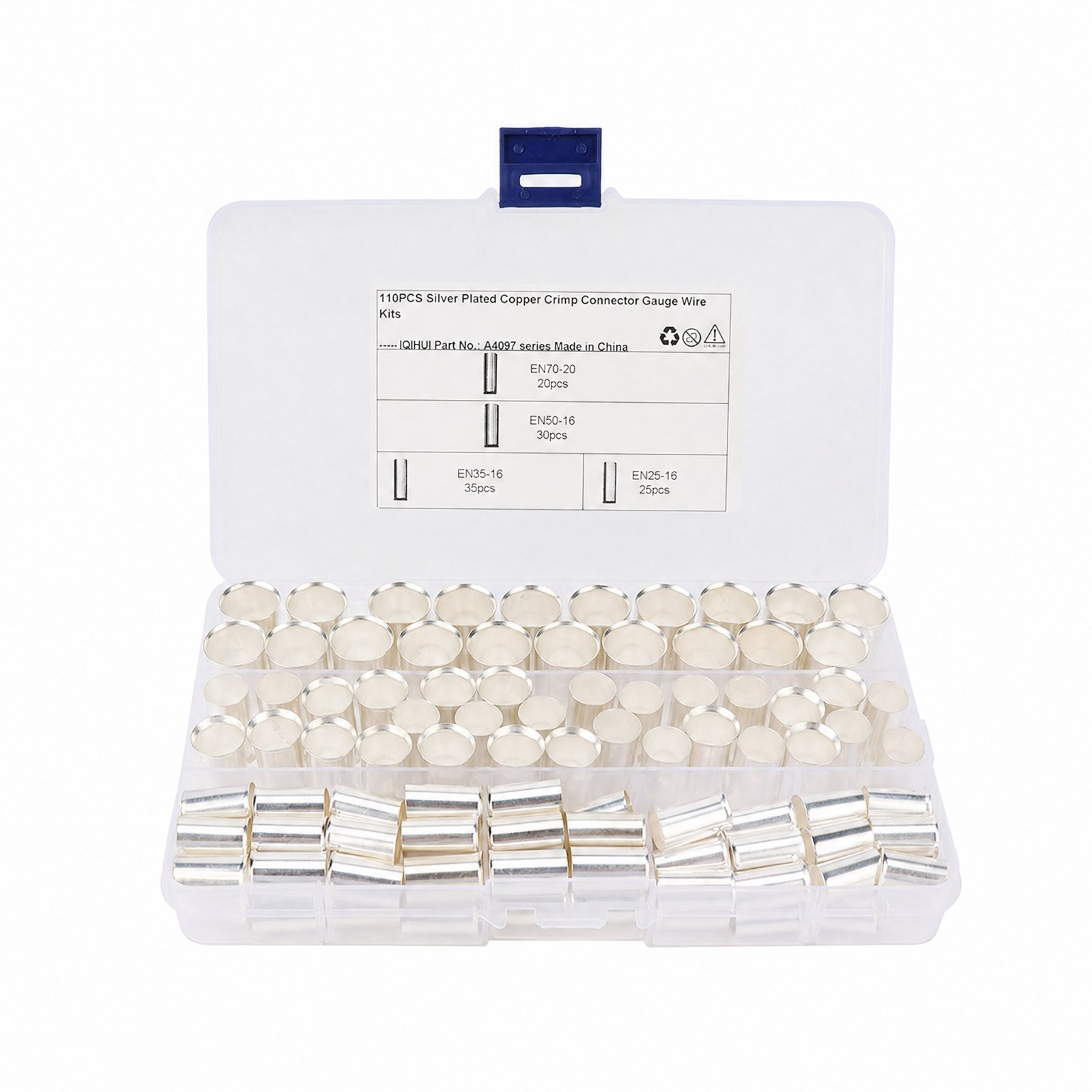 110-Piece Tubular Wire Join Terminals