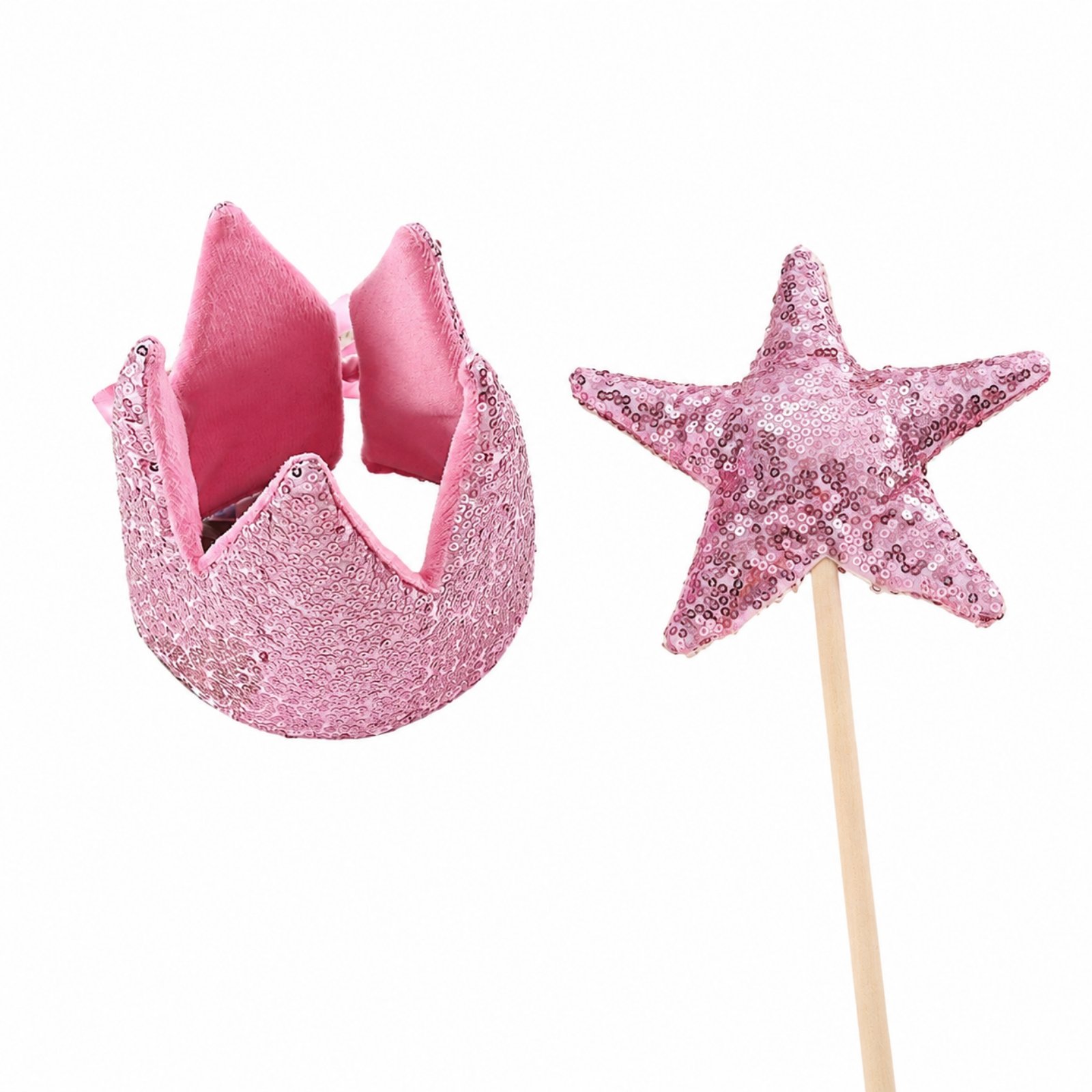 Sequined Princess Crown with Star Rod