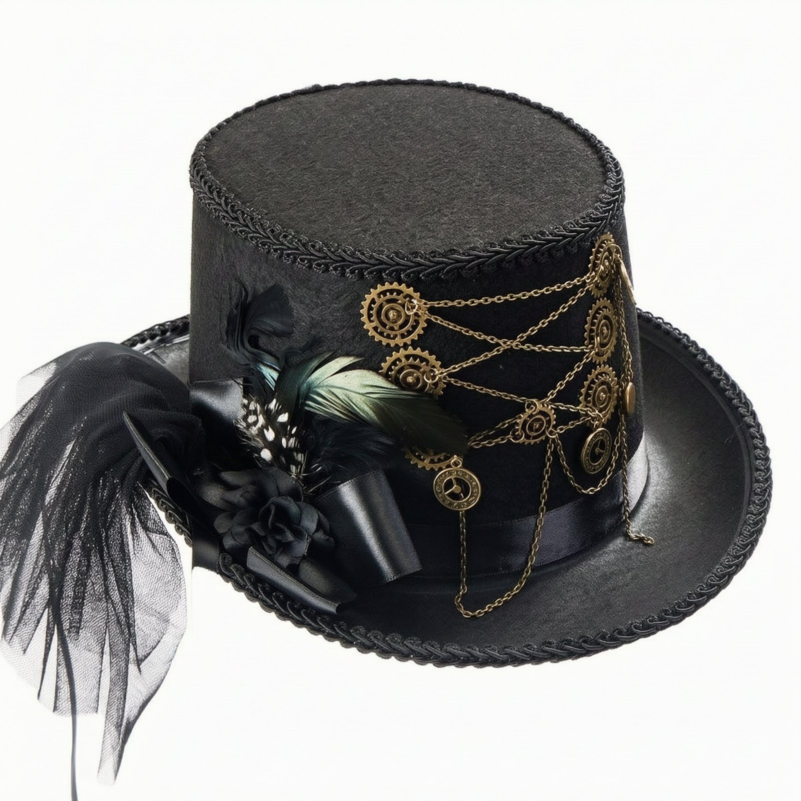 Steampunk Top Hat with Gear Decorations