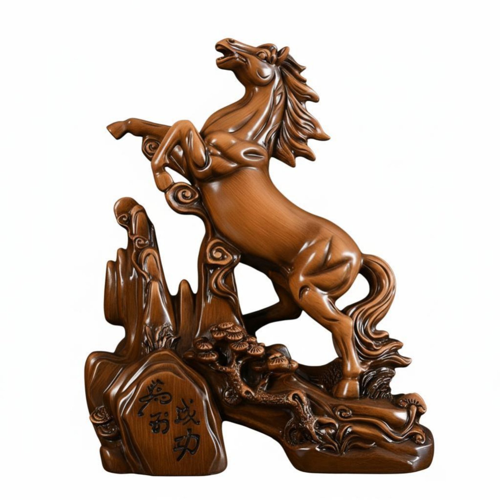 Resin Horse Figurine – Wood Grain