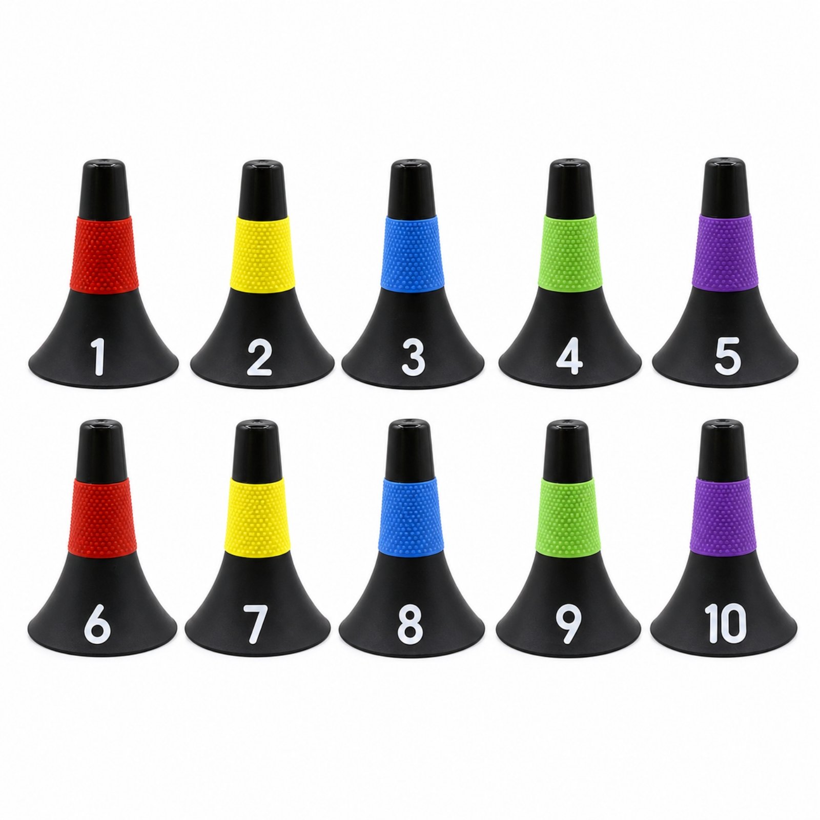 10-Piece Basketball Training Cones Numbered