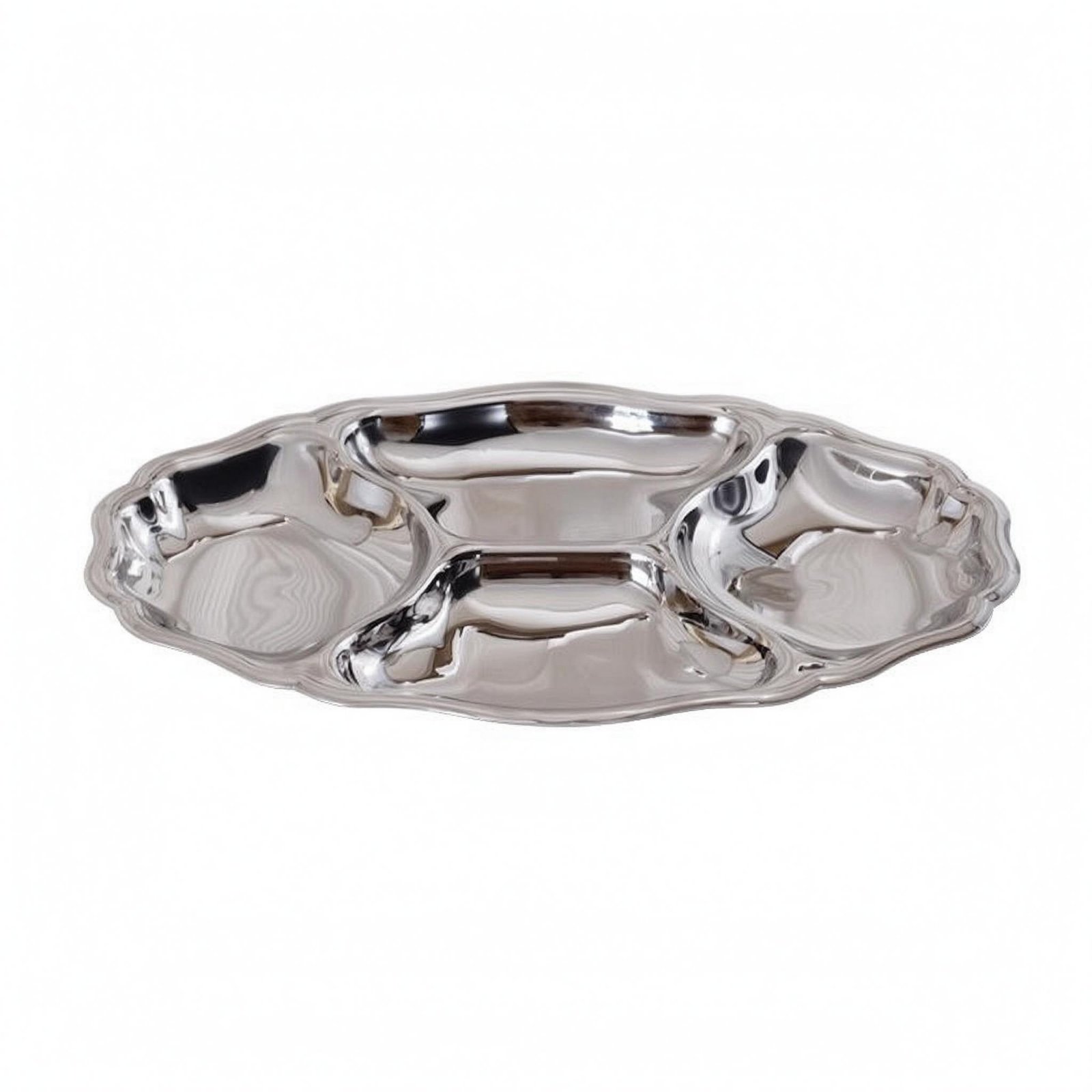 Divided Stainless Serving Plate