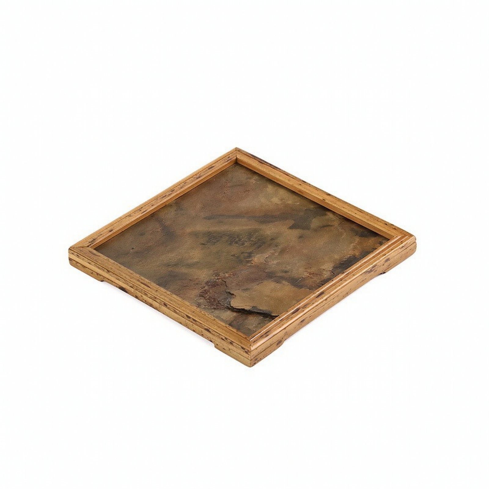 Tea Serving Board with Stone Inset