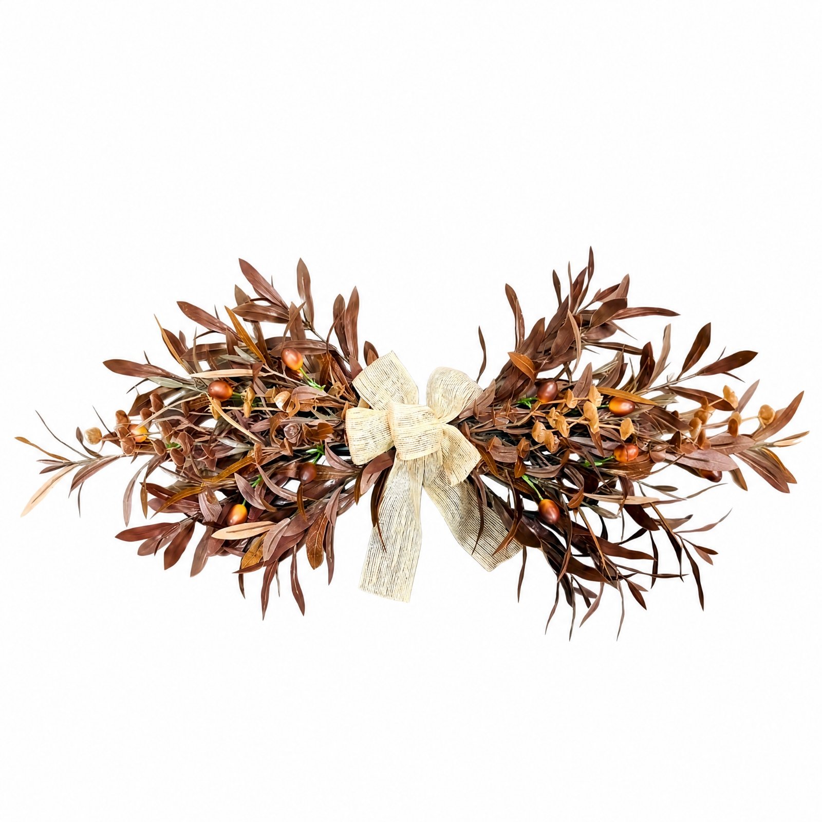 Artificial Fruit Wreath with Bow