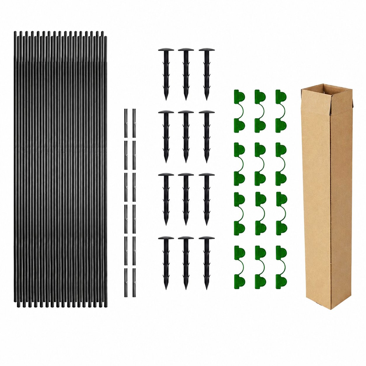 Fiberglass Greenhouse Hoops Kit – 18pcs with Ground Nails
