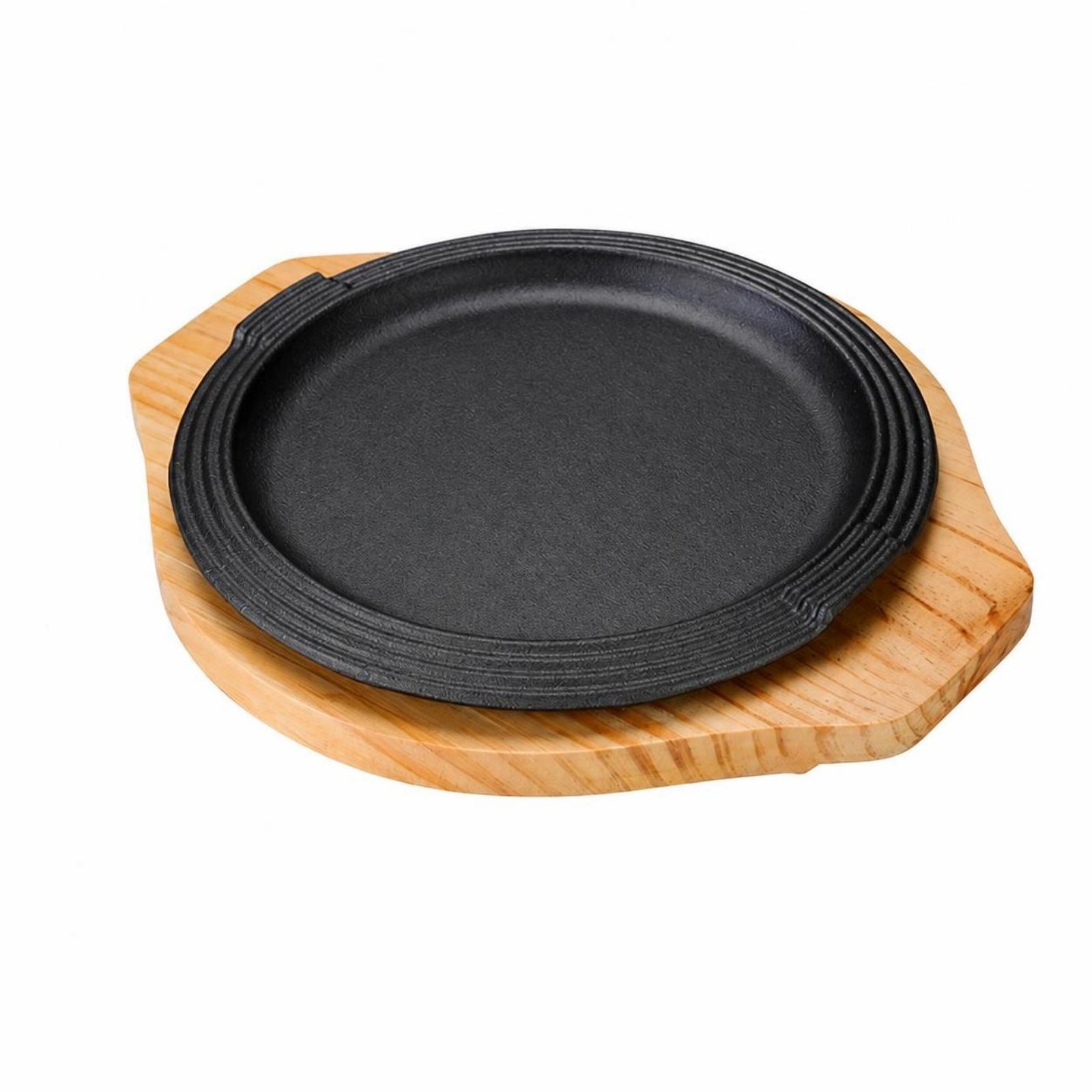Cast Iron Skillet with Wooden Base