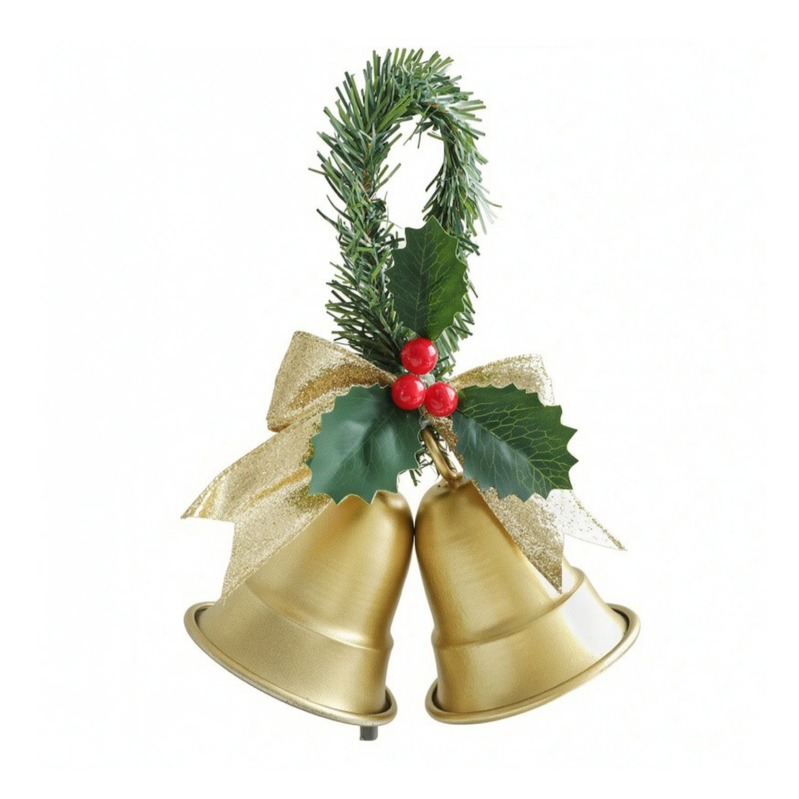 Holly Leaves Hanging Bell Ornament
