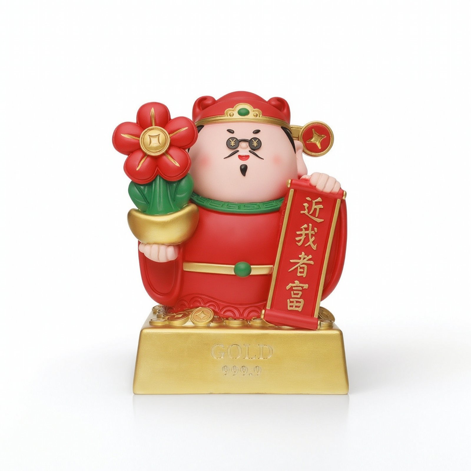Prosperity Statue with Scroll