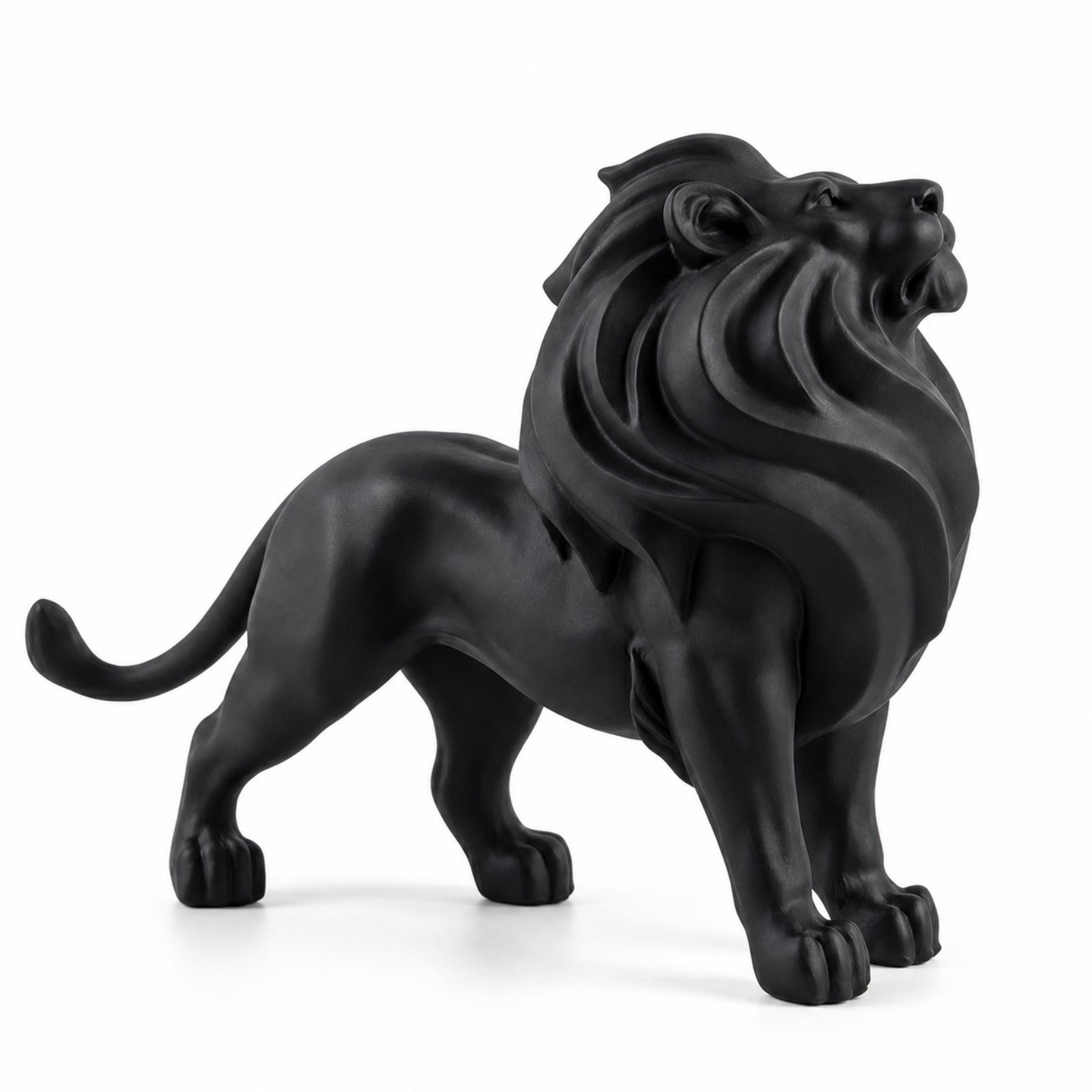 Matte Ebony Lion Figurine