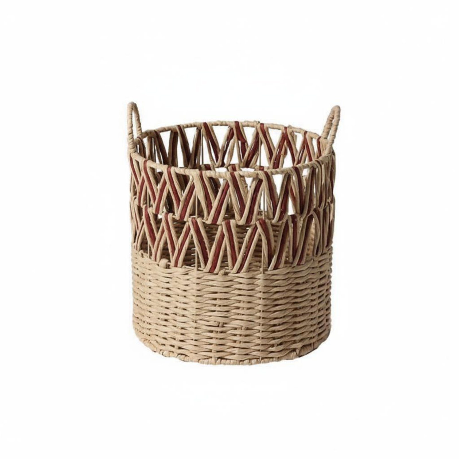 Woven Laundry Hamper with Lid – Red, Size S