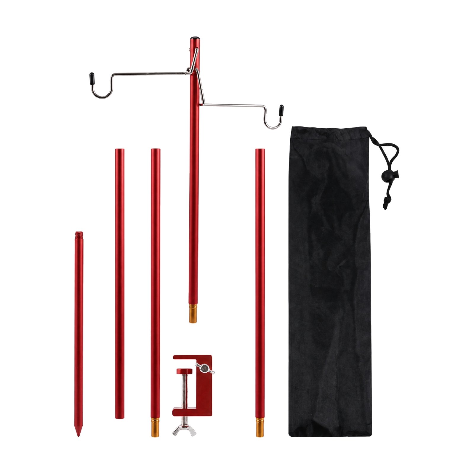 Camping Lantern Stand with Double Hook