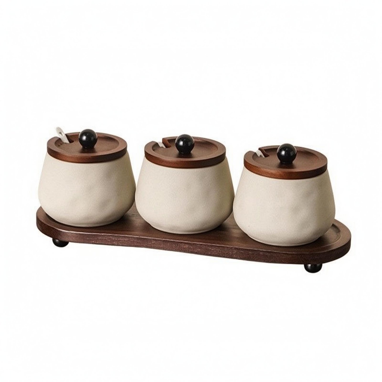 3-Piece Ceramic Condiment Jar Set