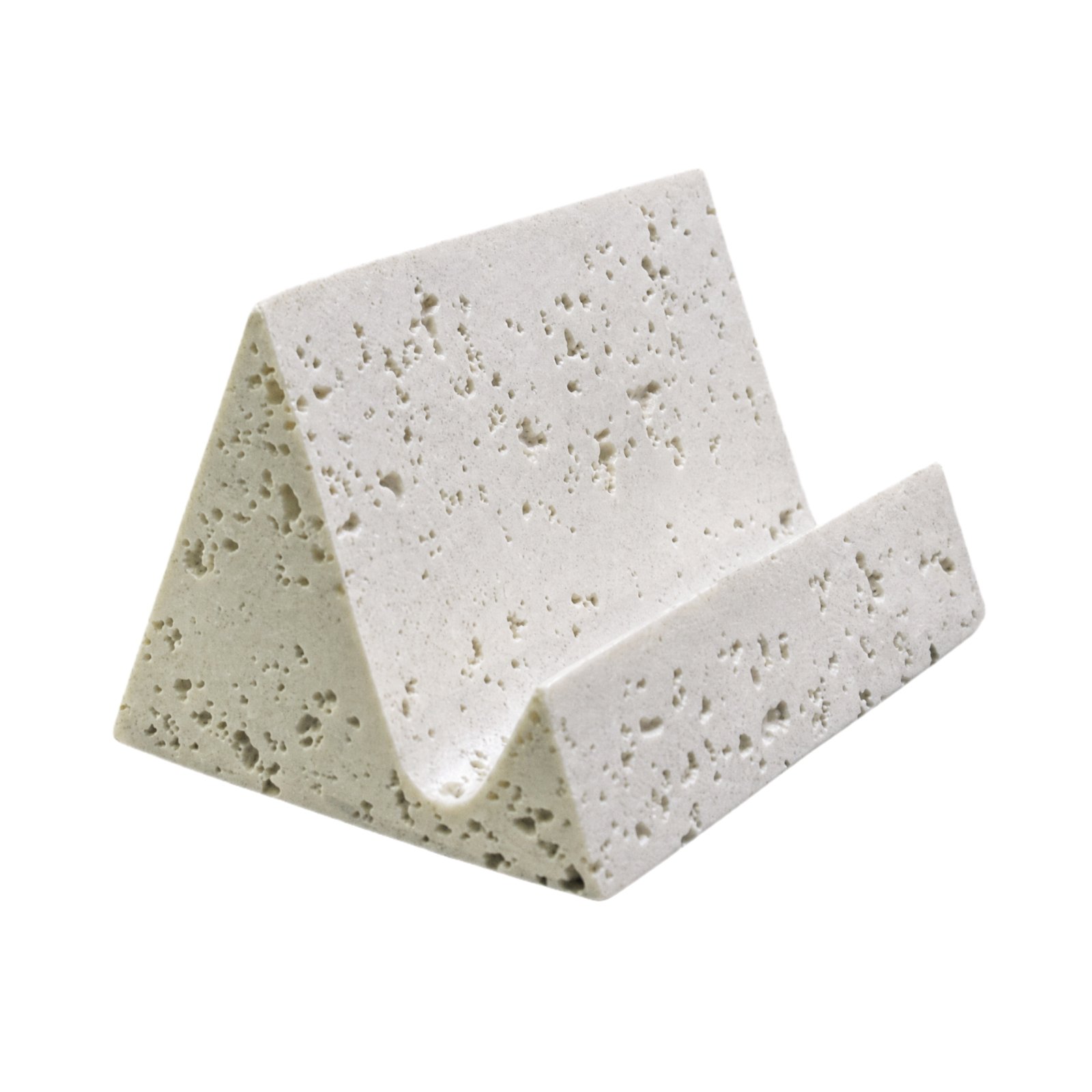 Travertine-Textured Phone Stand
