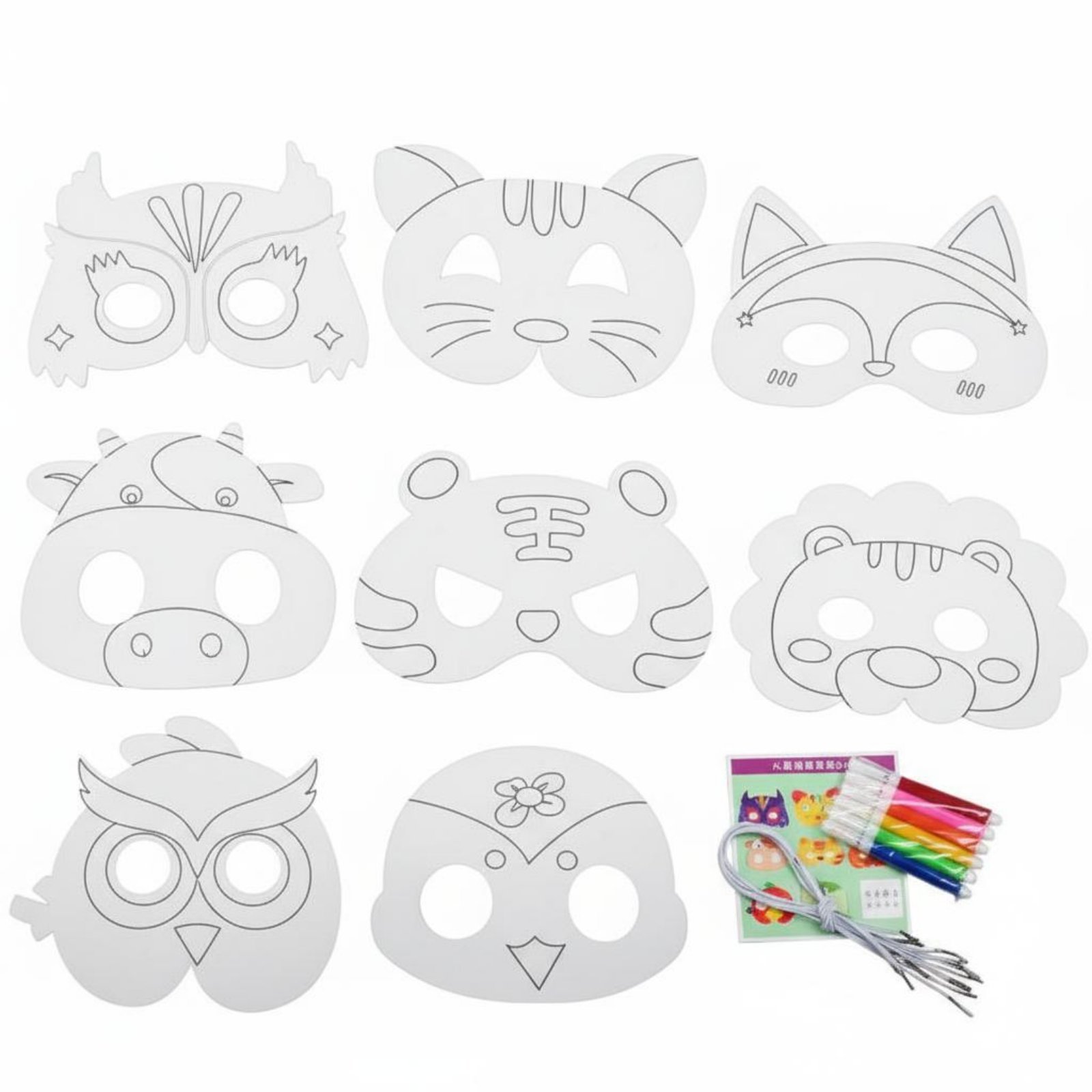 Set of 5 Blank Coloring Face
