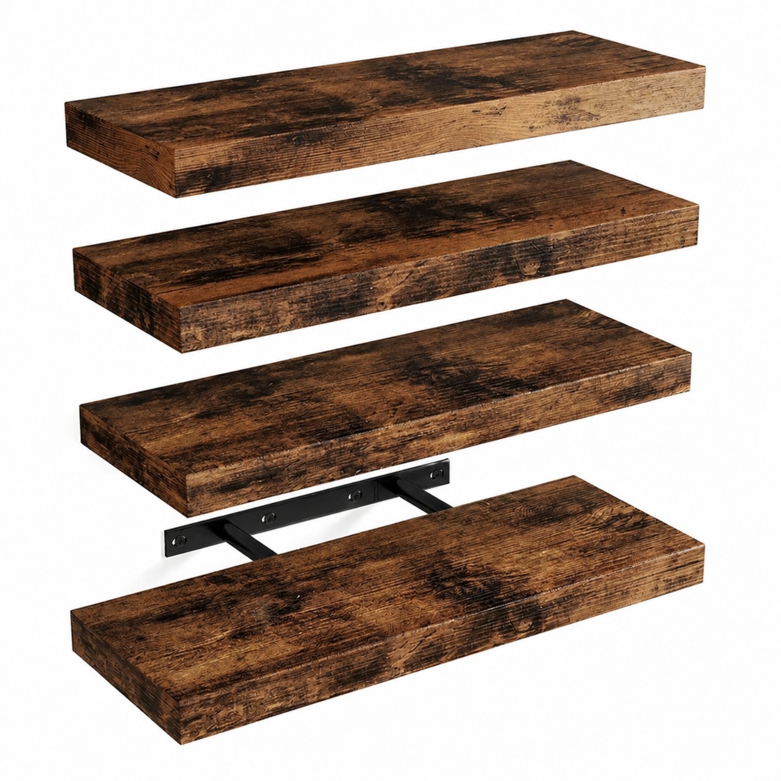 4-Piece Waterproof Wood Wall Shelf