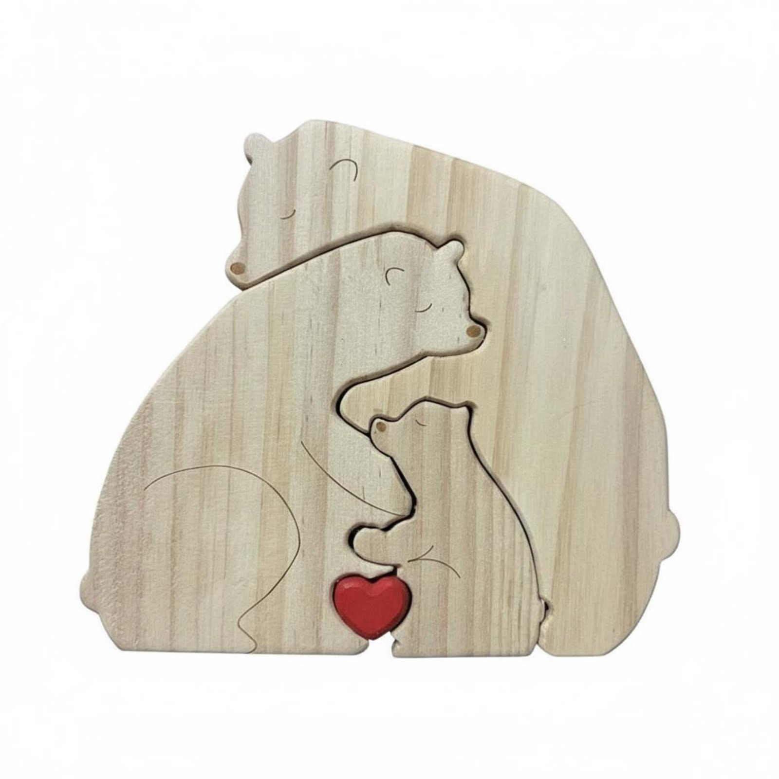 Wooden Animal Family Statue