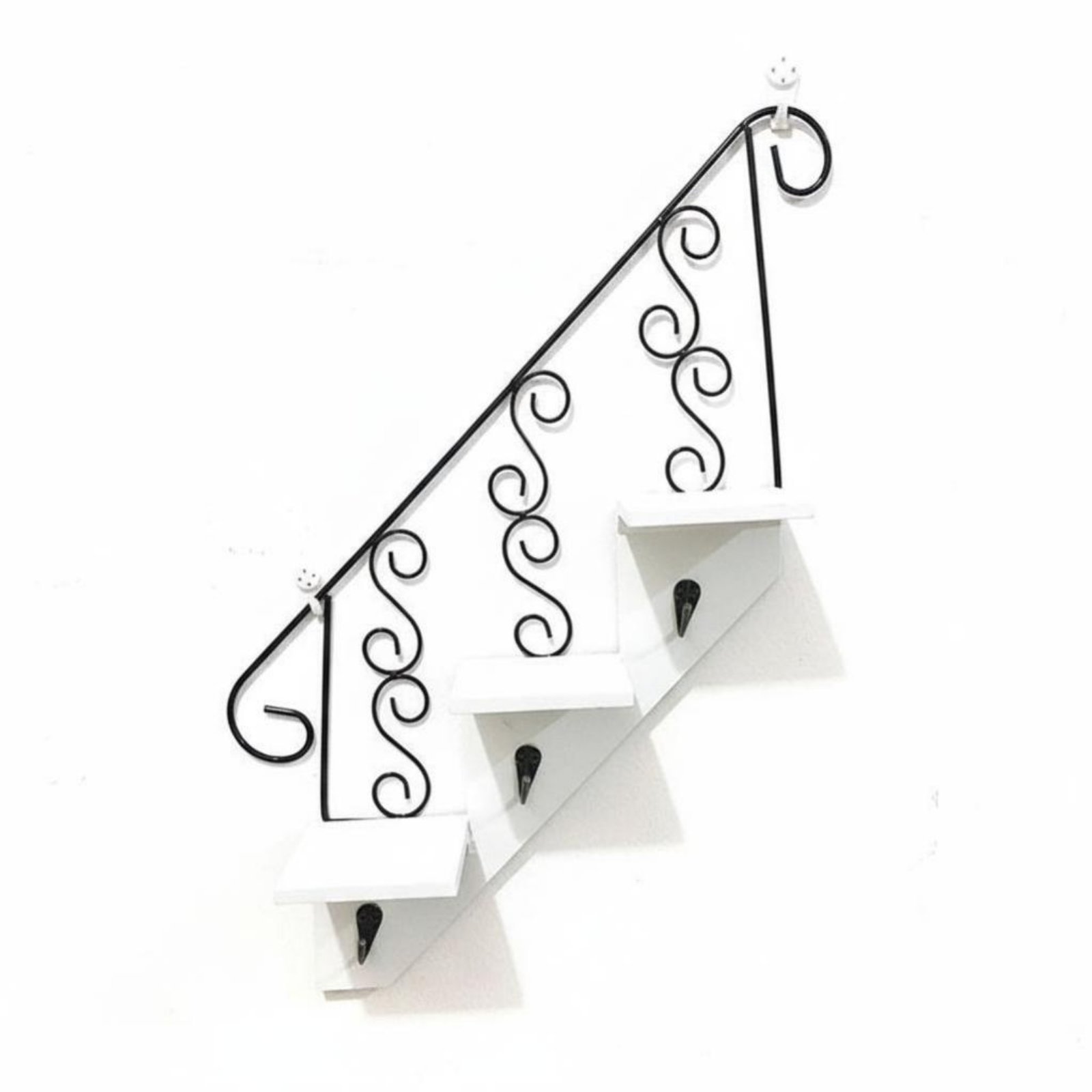 Stair-Shaped Vertical Surface-Mounted Shelf