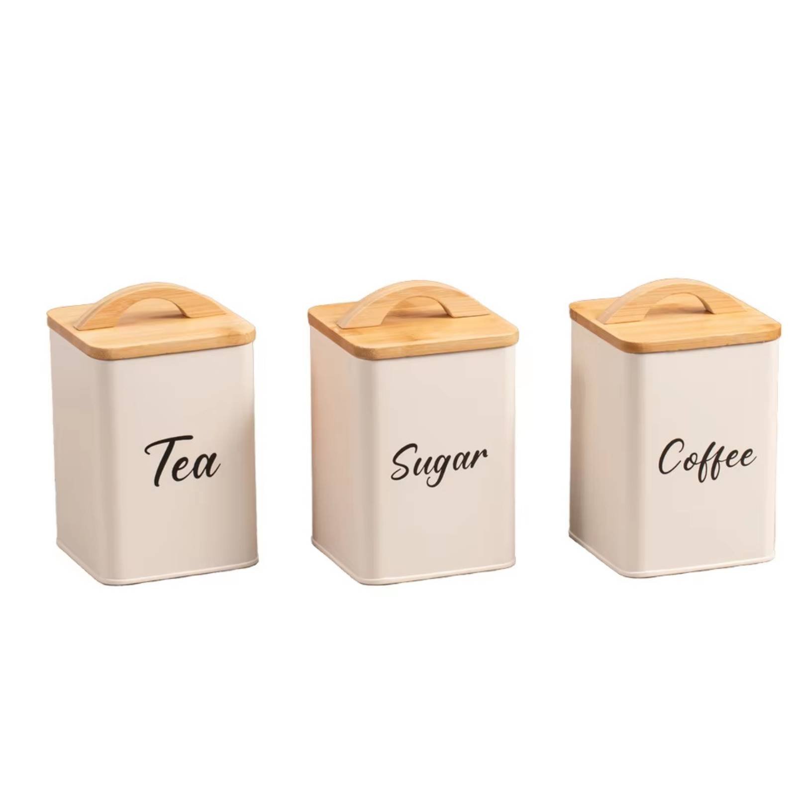 3 Pieces Square Sealed Canister Fresh Keeping Tea Sweetener