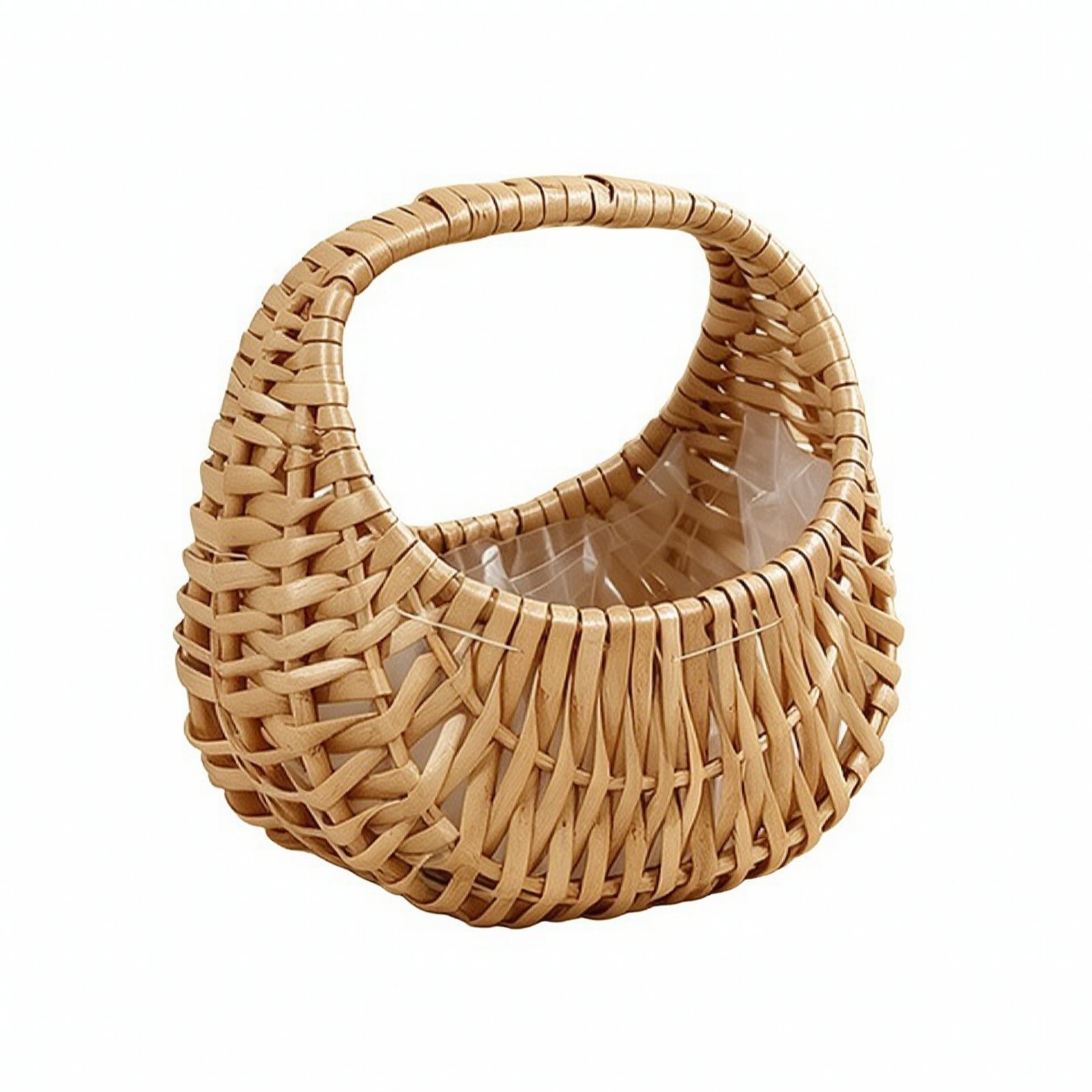 Handwoven Flower Basket with Handle