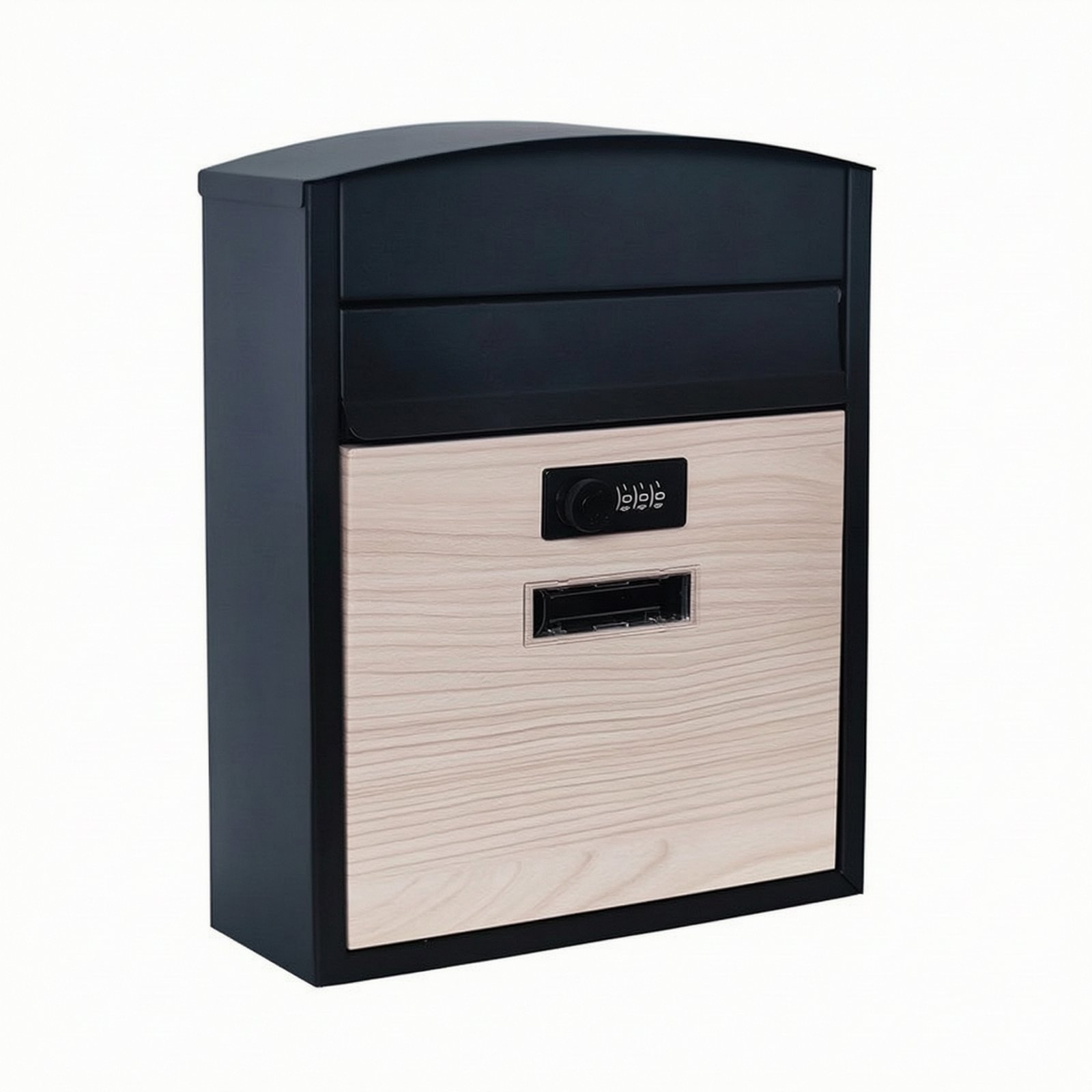 Combination Lock Mailbox – Matte Black - White