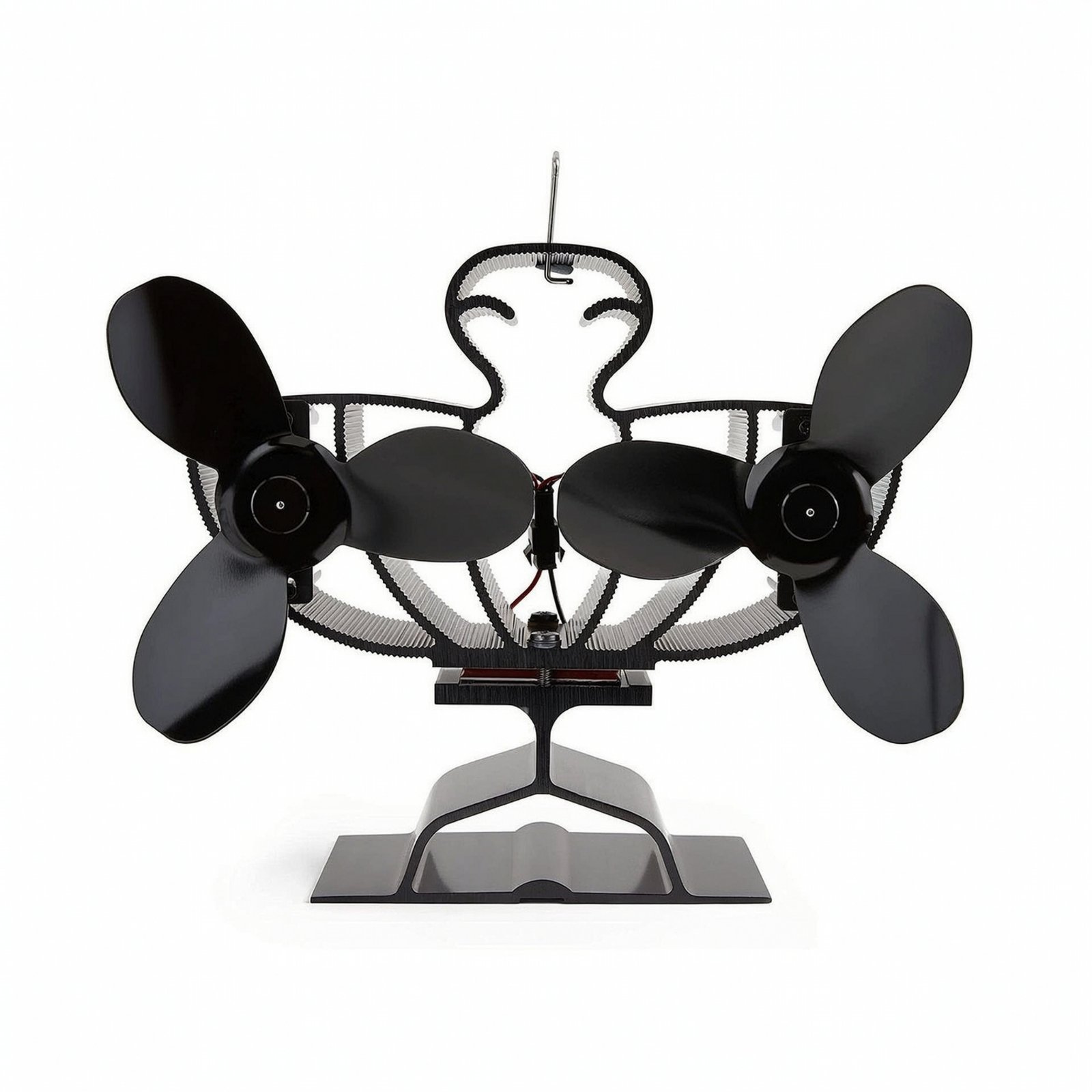 Heat-Powered Fireplace Fan – Black