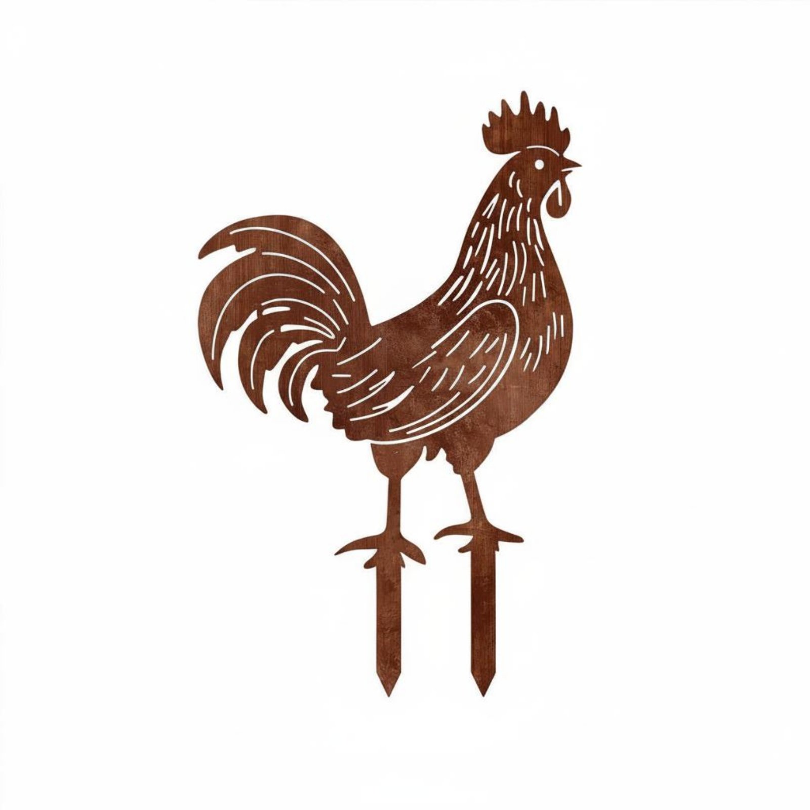 Set of 6 Rustic Chicken Garden Stake