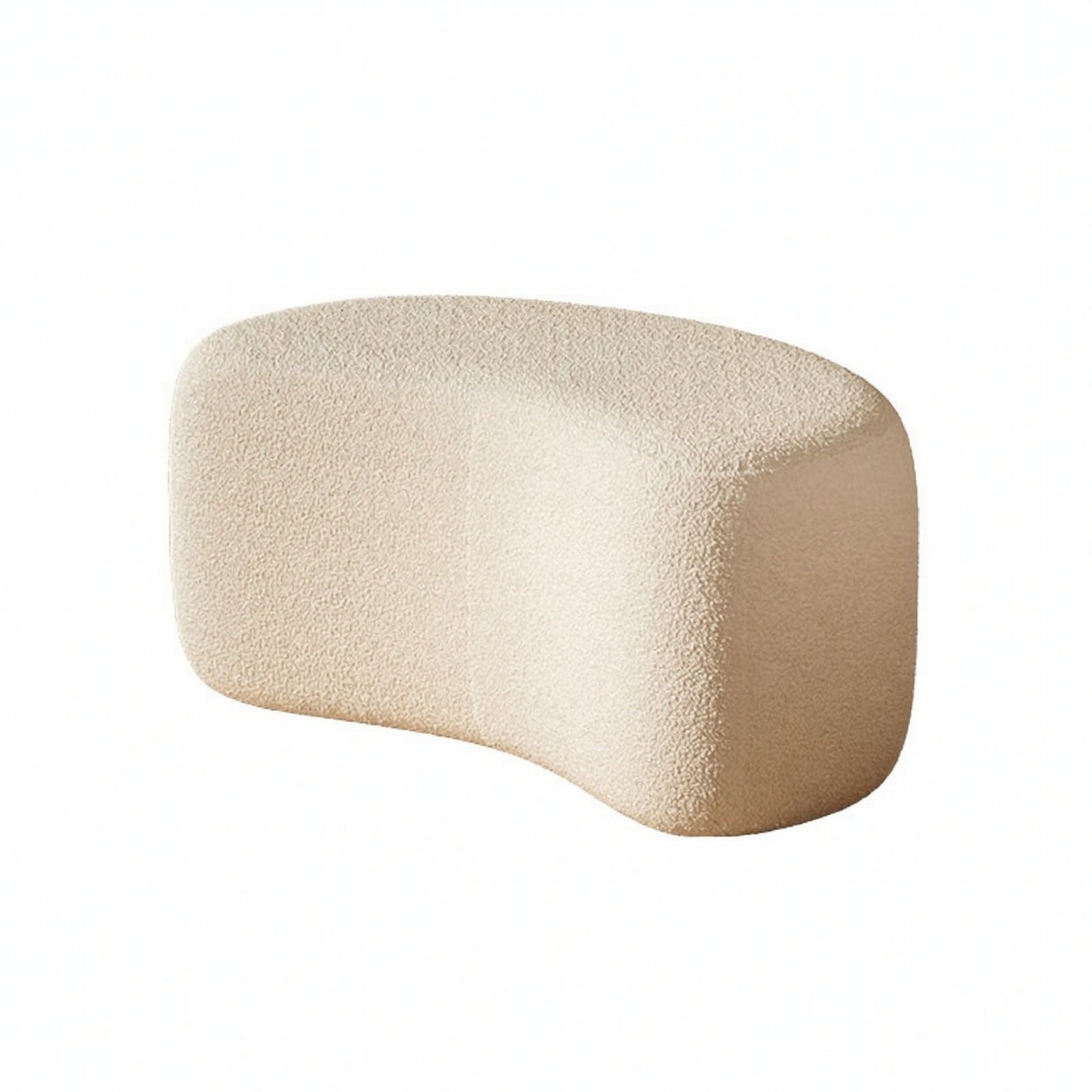 Upholstered Shoe Bench – White Lambswool