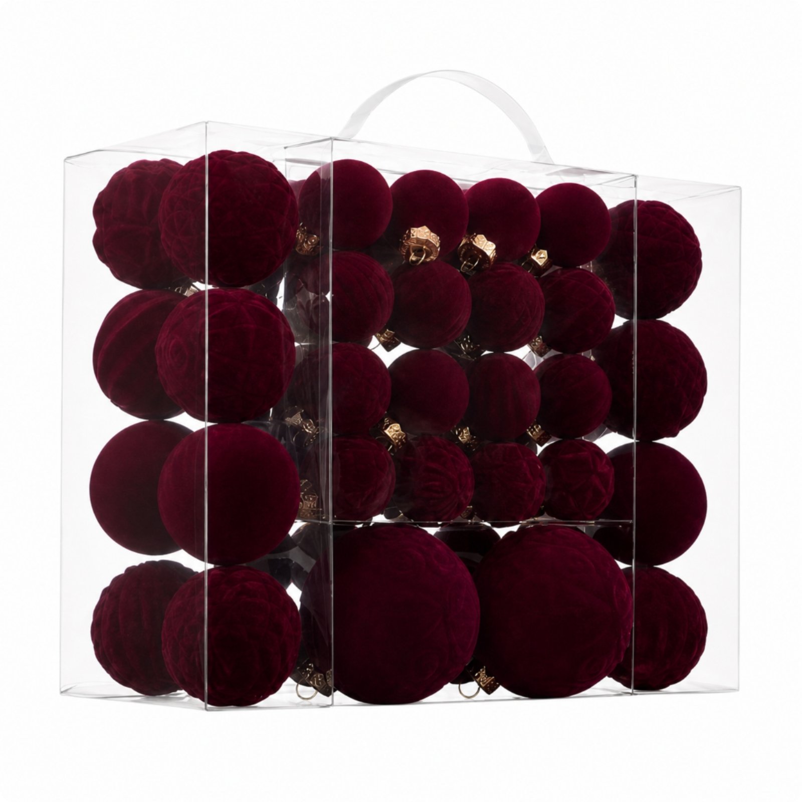 46-Piece Velvet-Flocked Christmas Ball Ornament