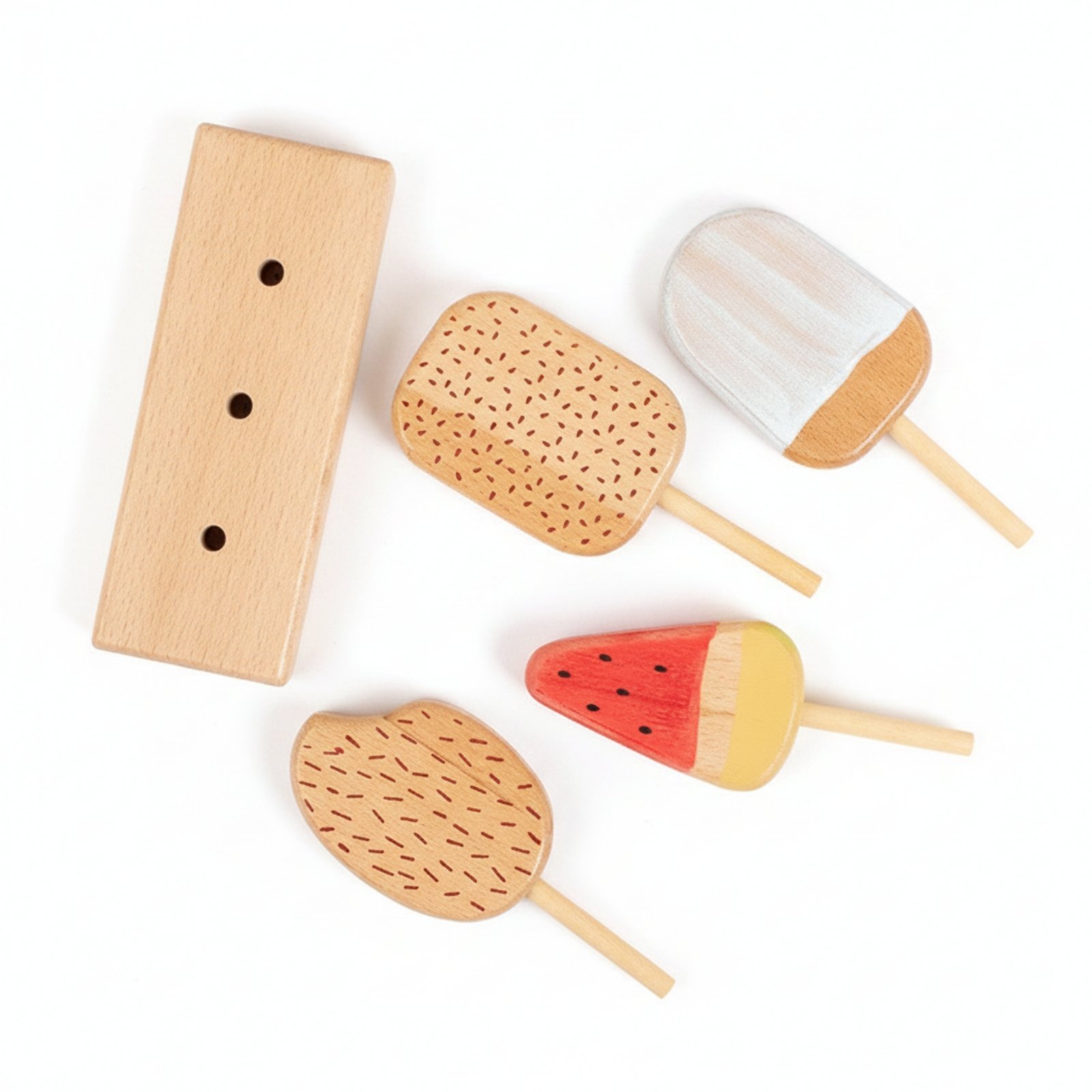 4-Piece Wooden Ice Lolly Set