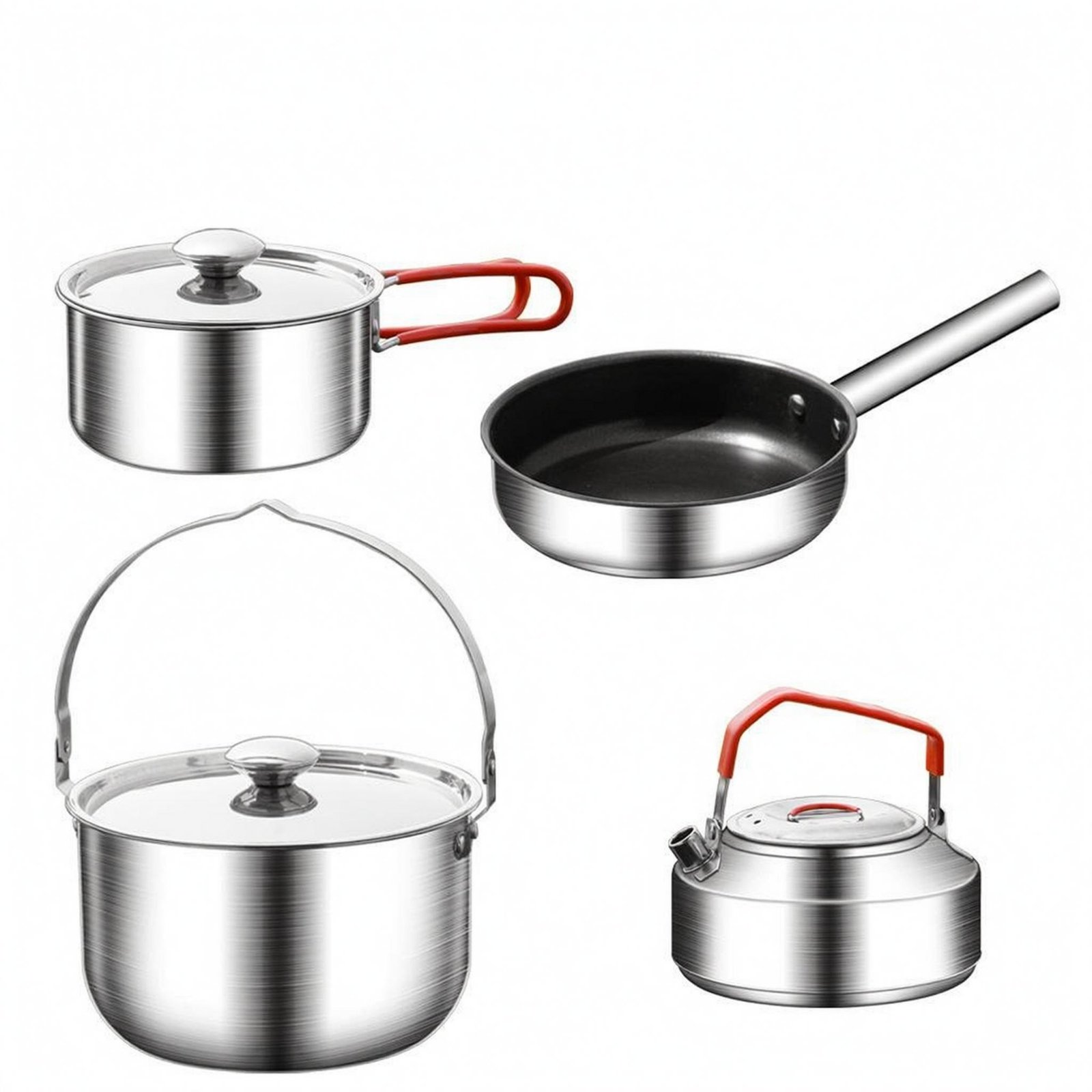 4 Pieces Stainless Steel Camp Cookware