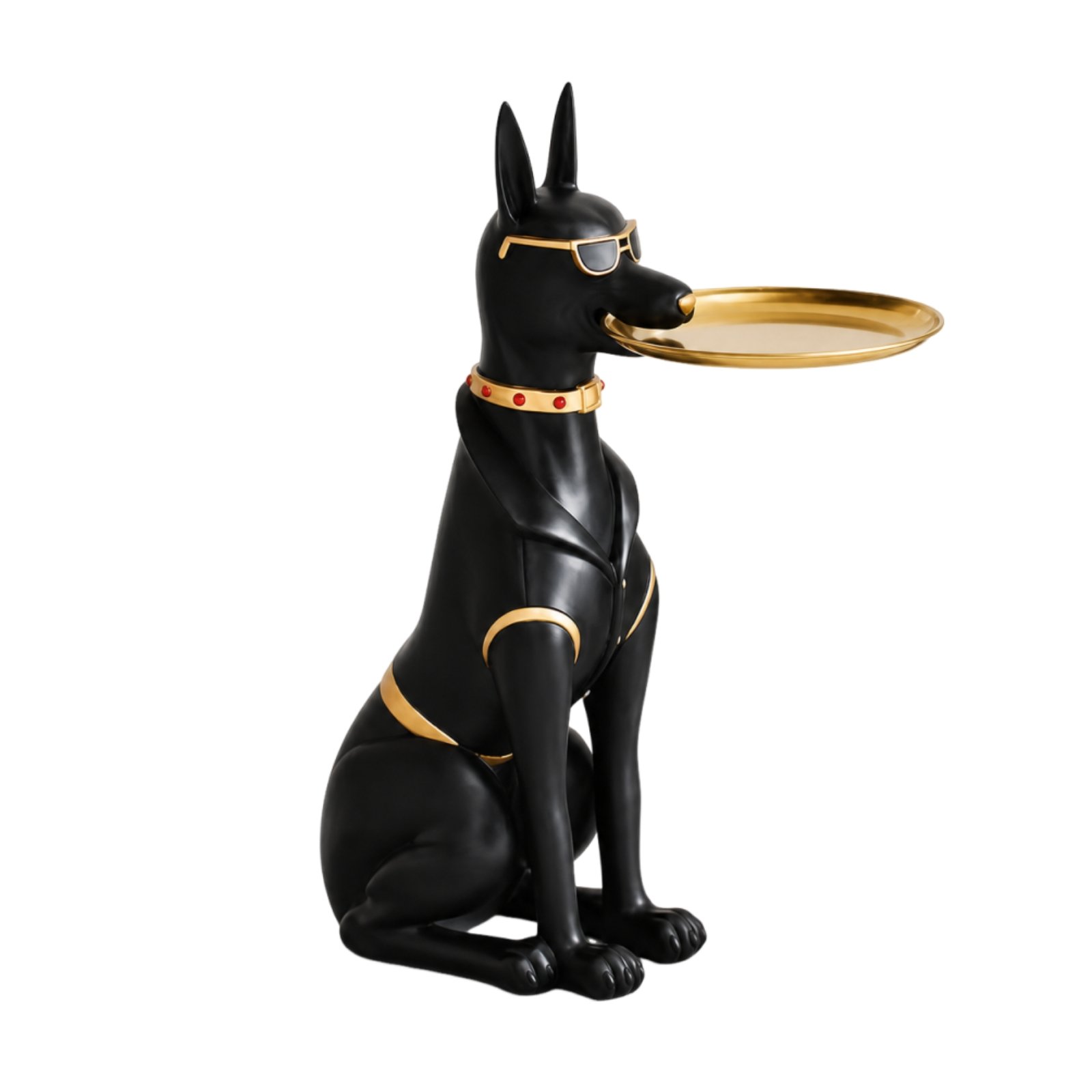 Canine Attendant Statue with Tray