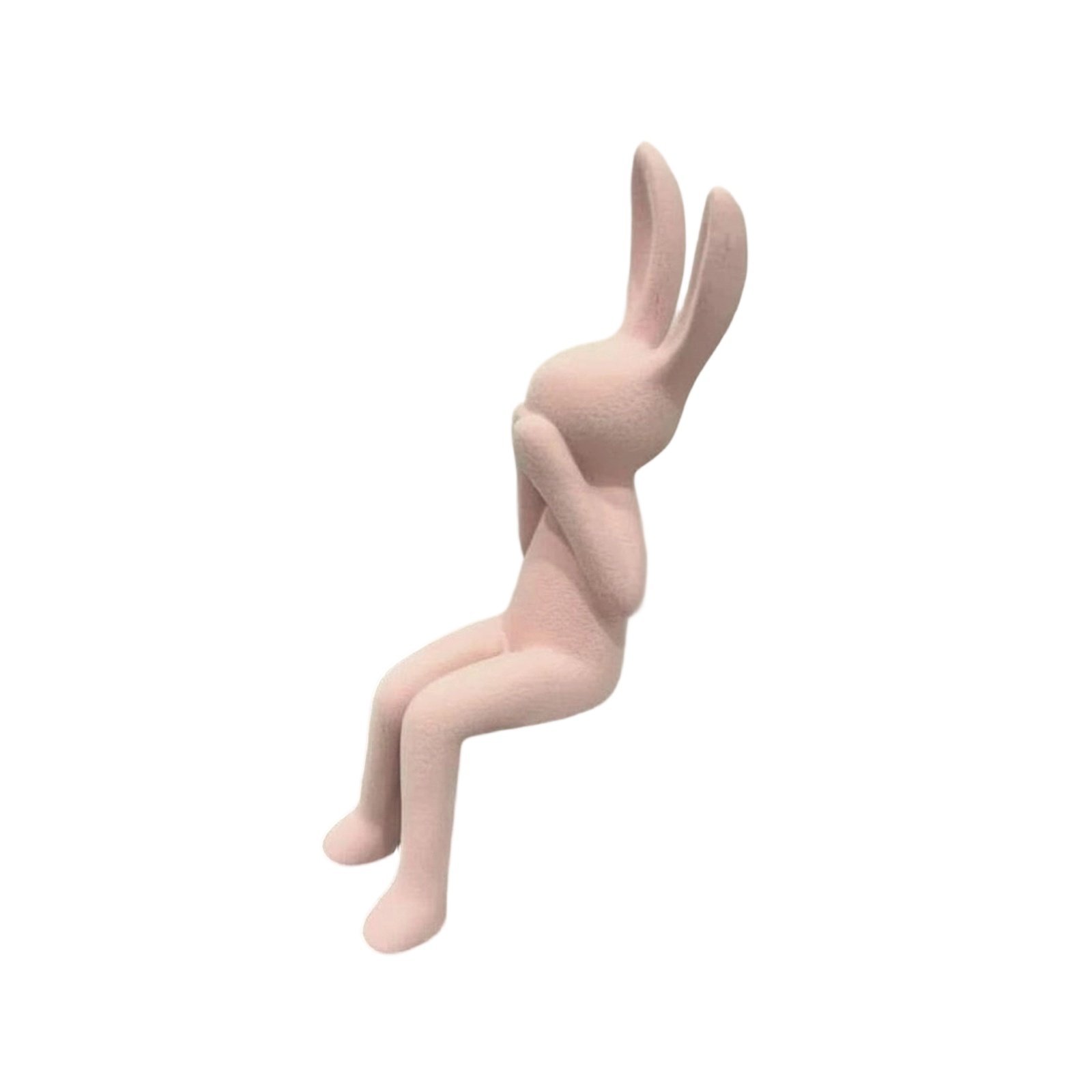 Flocked Bunny Statue