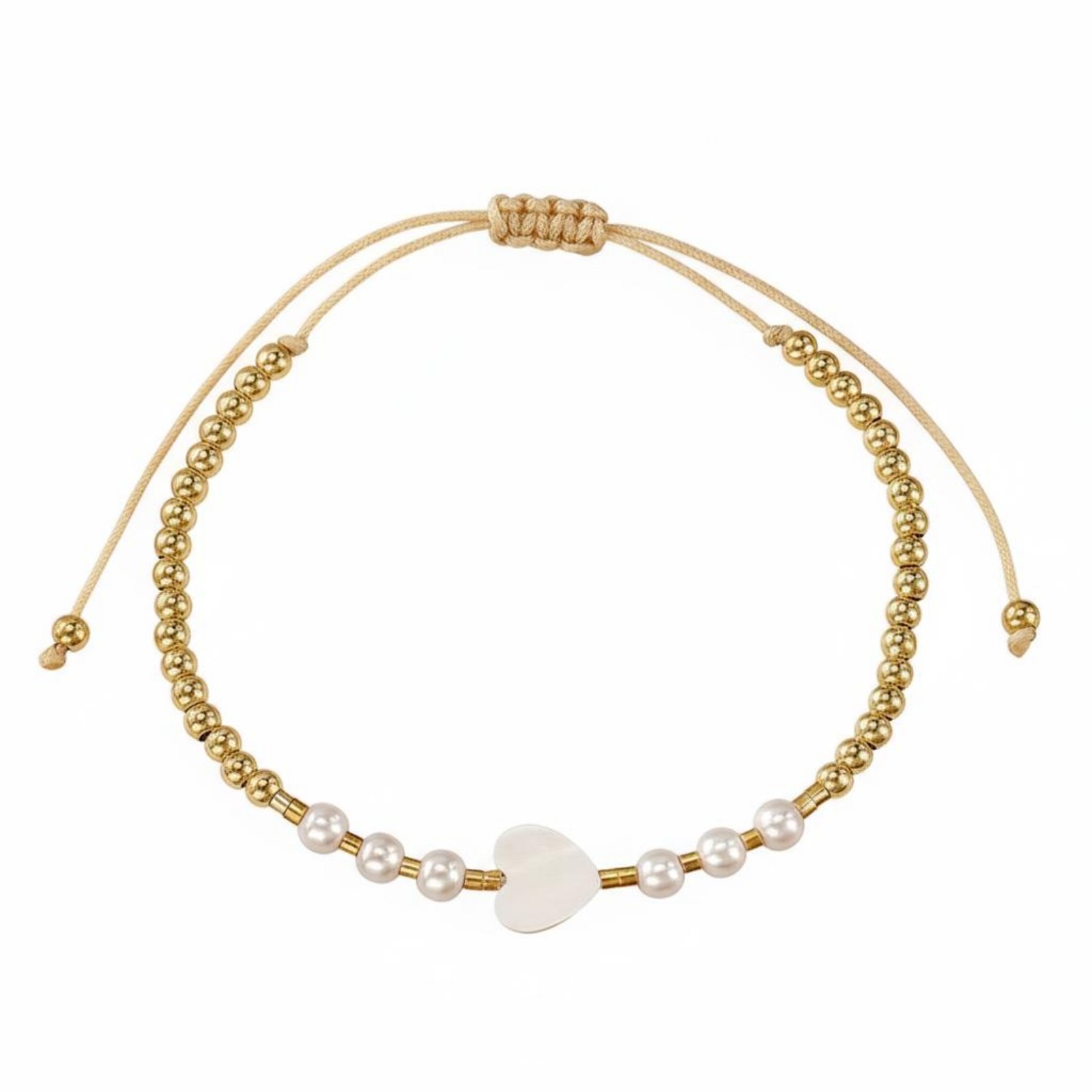 Heart Charm Bead Bracelet
