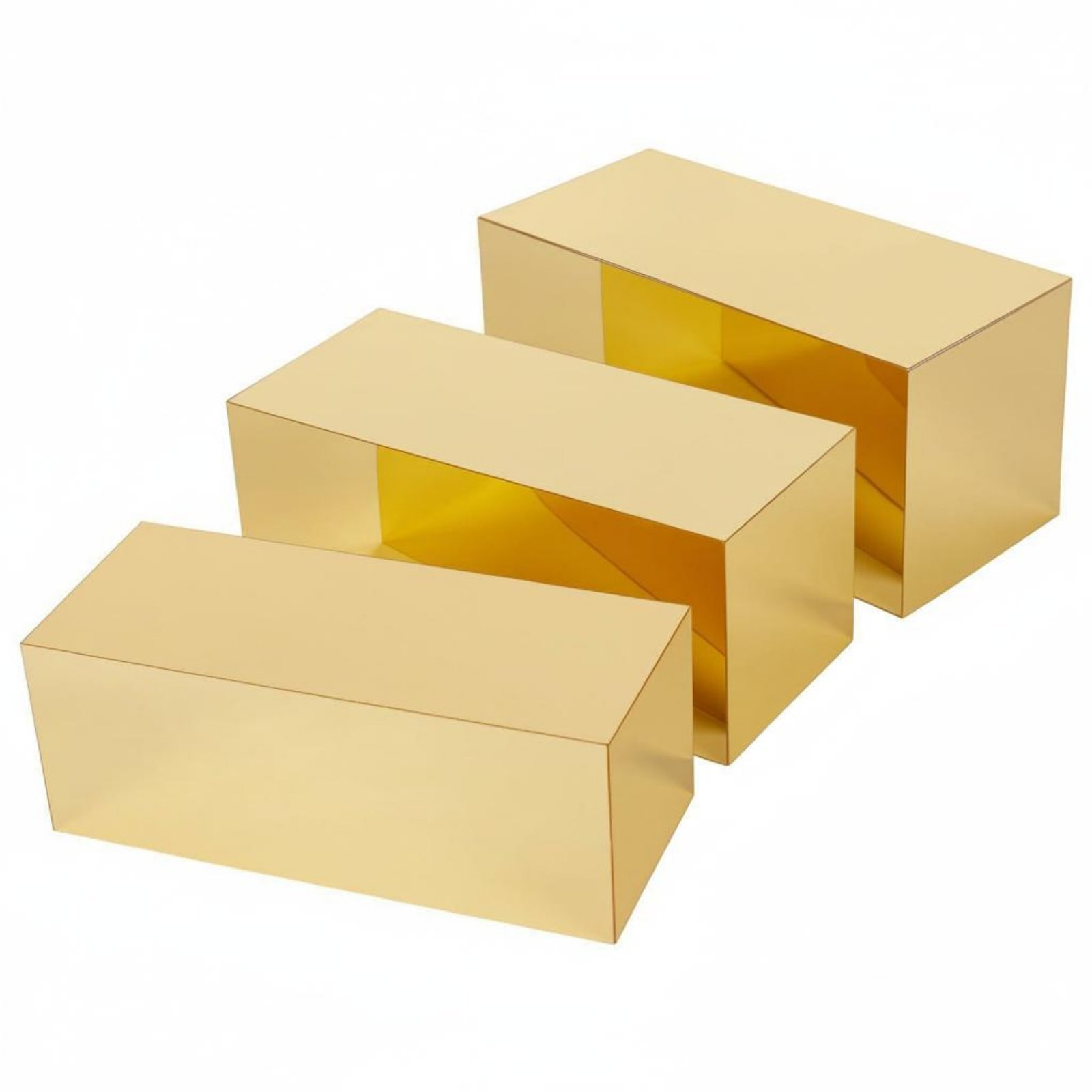 3 Pieces Gold Acrylic Display Riser Set