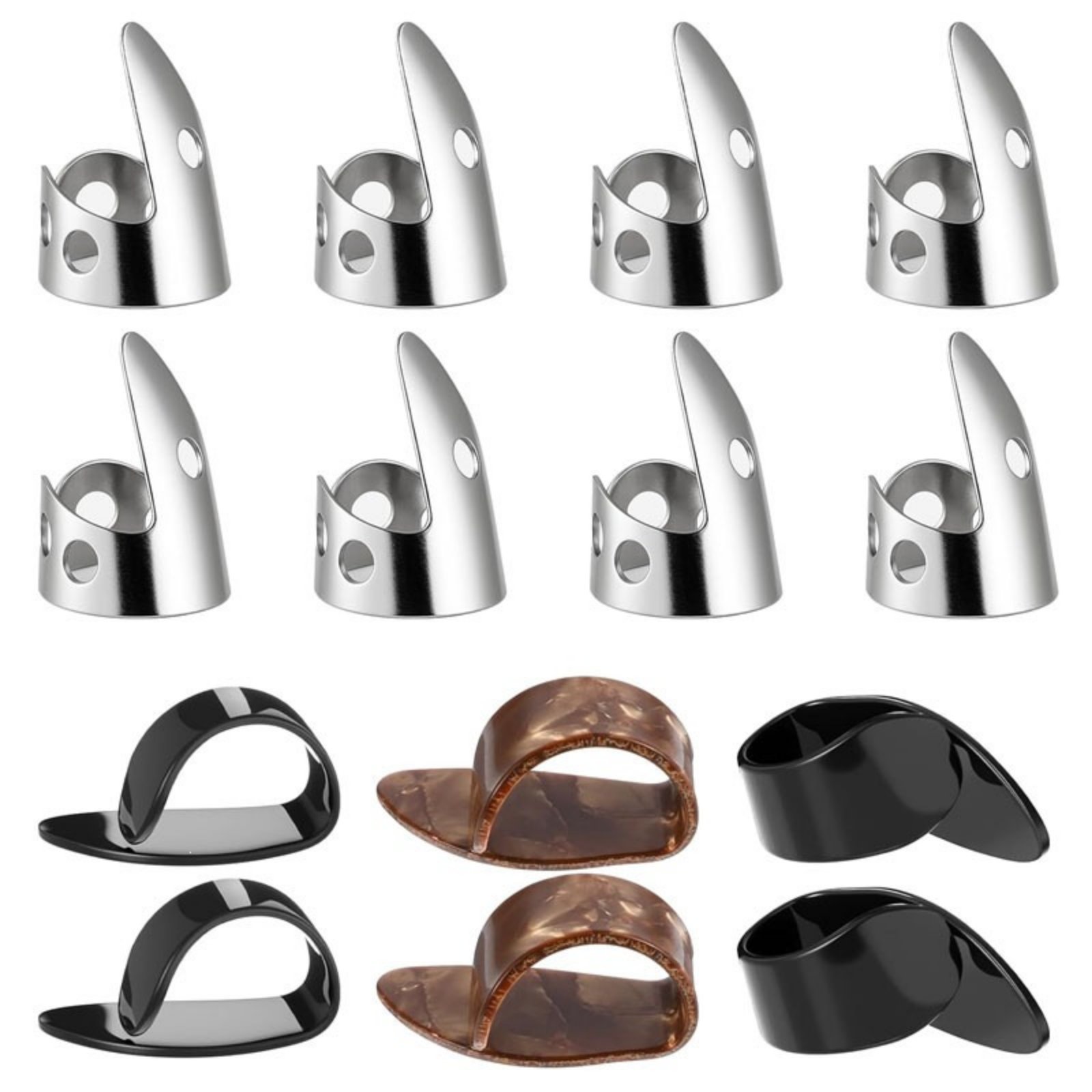 14-Piece Stainless Steel Finger Picks