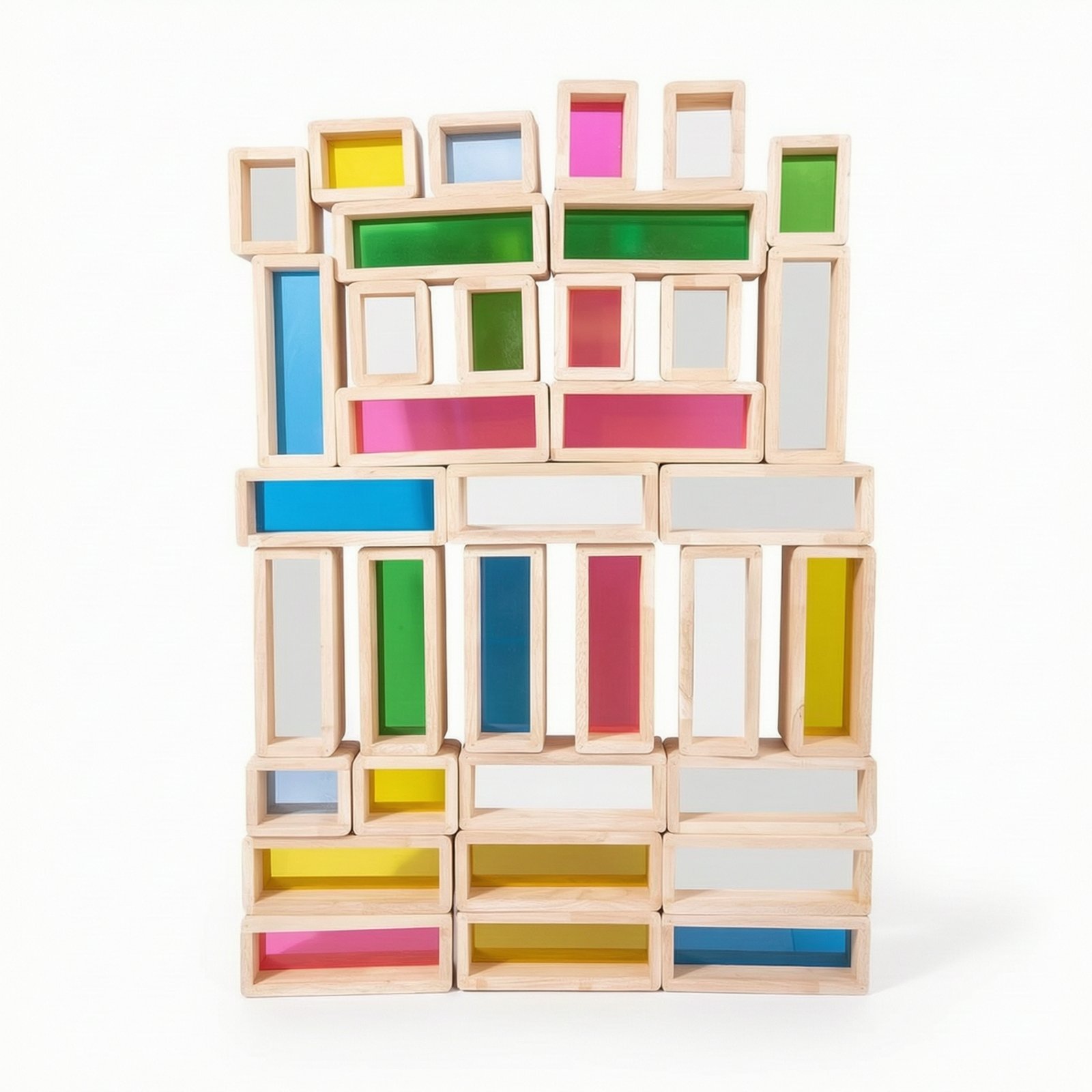 36-Piece Wooden Blocks with Acrylic