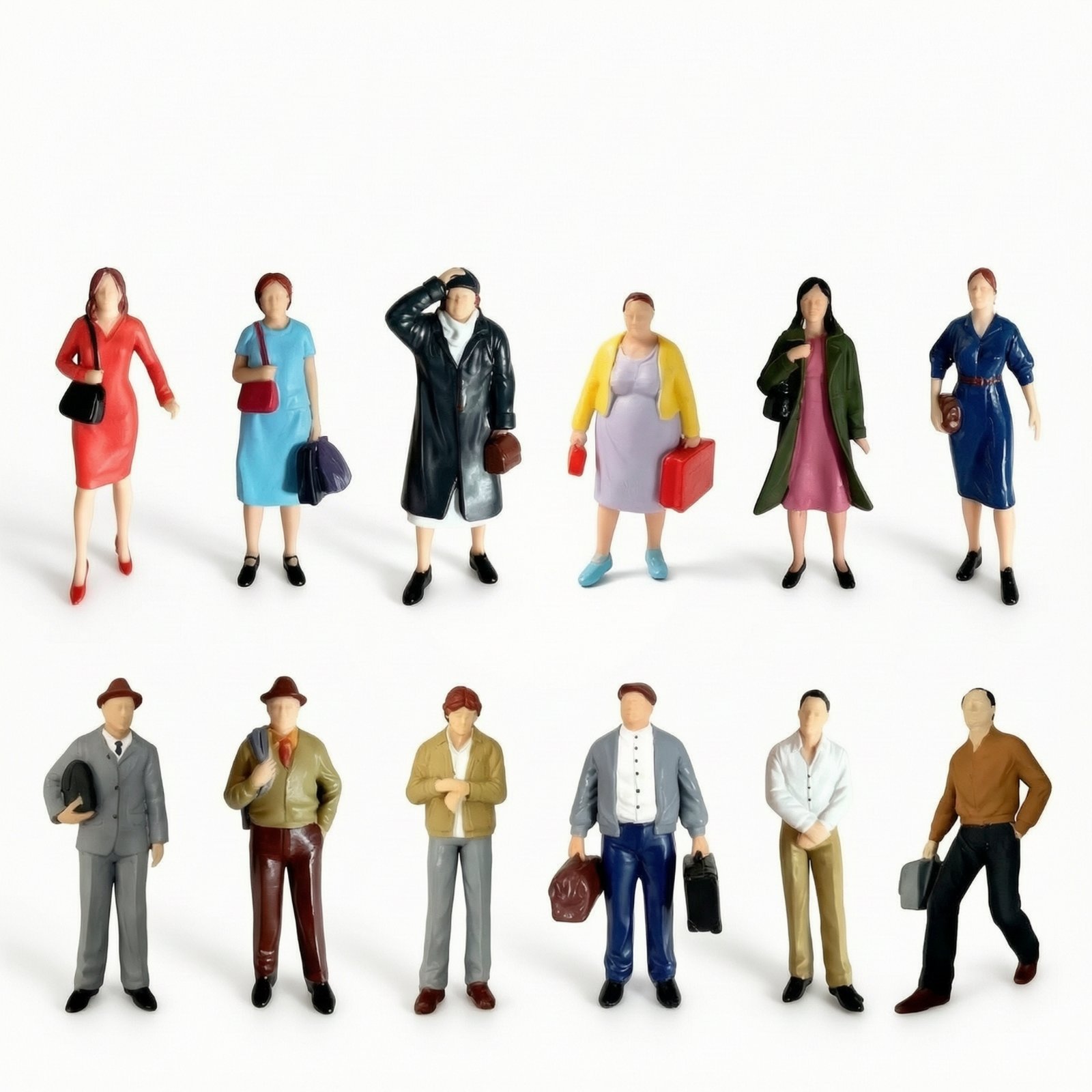 12-Piece Hand-Painted Miniature Figures