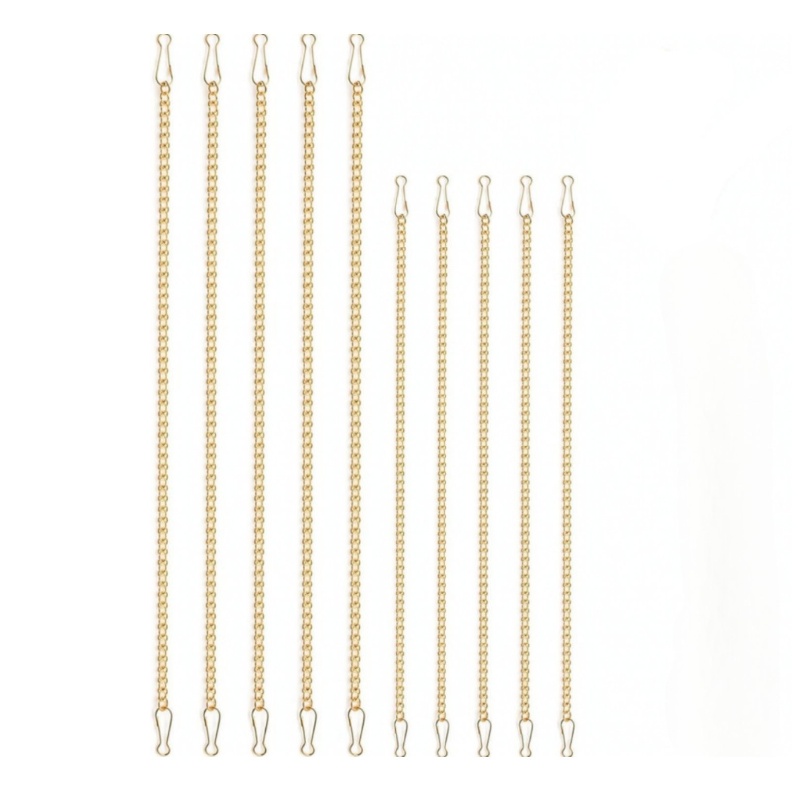 10-Piece Gold Iron Chain with Hooks