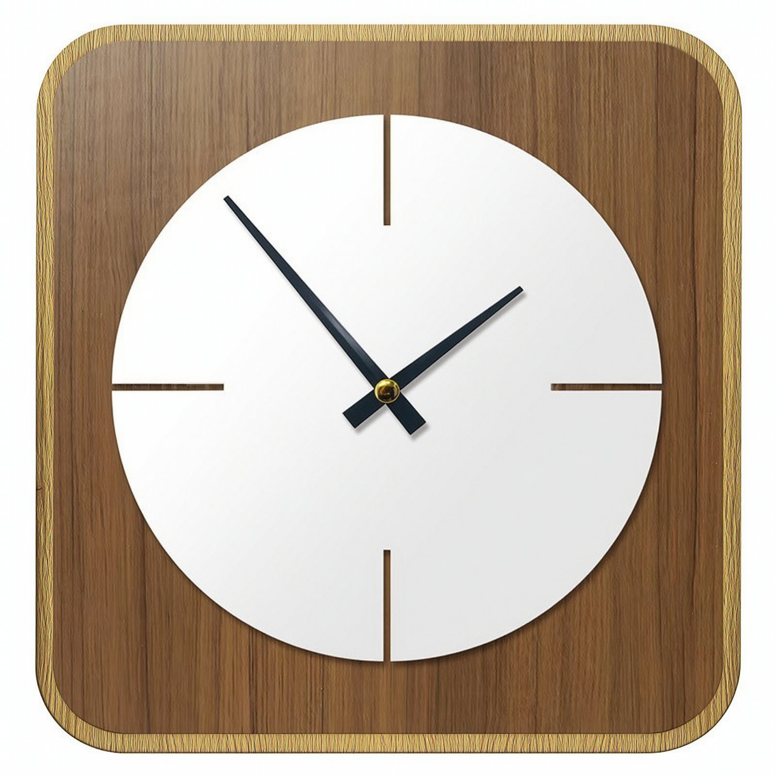 Non-Ticking Wooden Wall Clock
