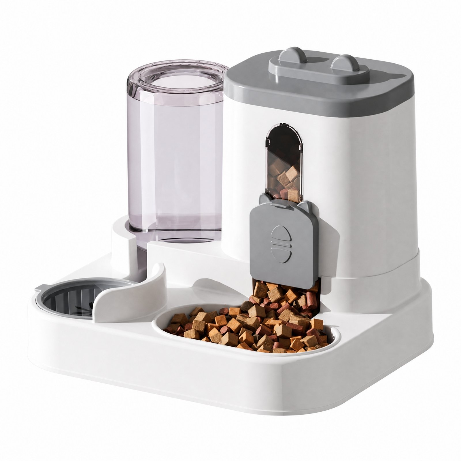 Covered Pet Feeder and Water Dispenser