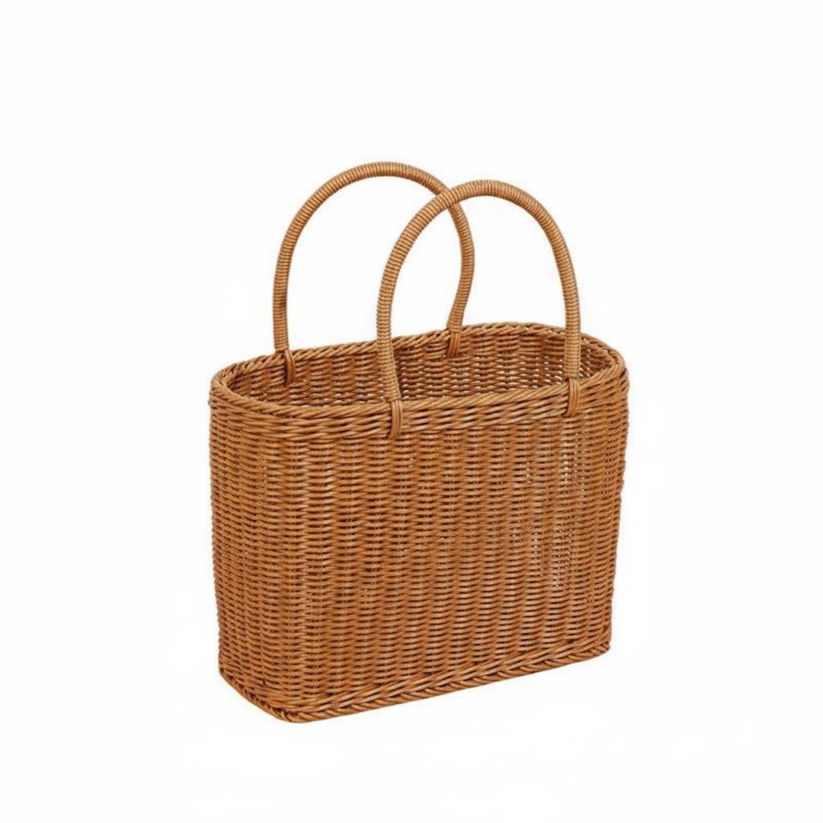 Faux Rattan Flower Basket